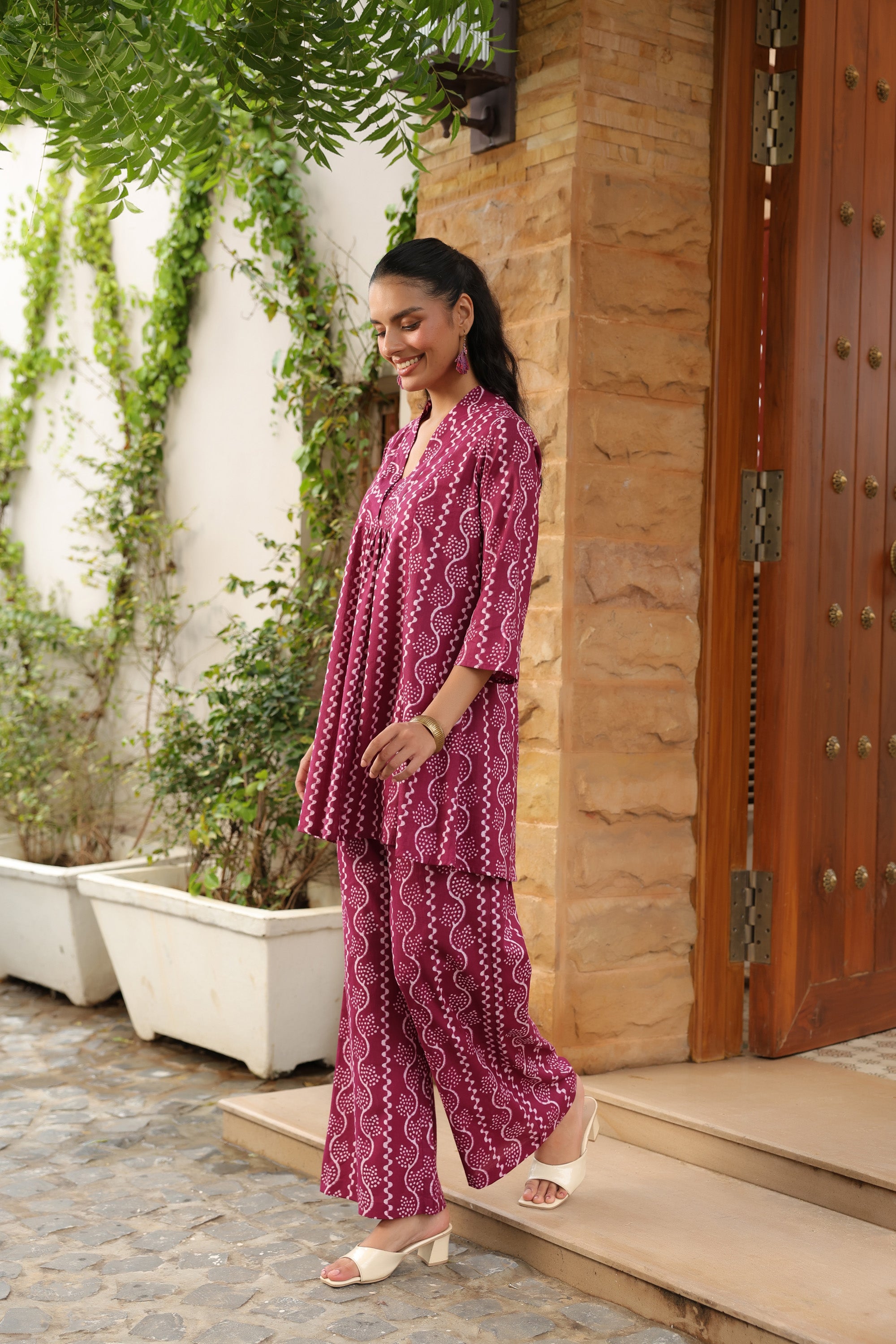 Magenta Glow Printed Everyday Co-ord Set