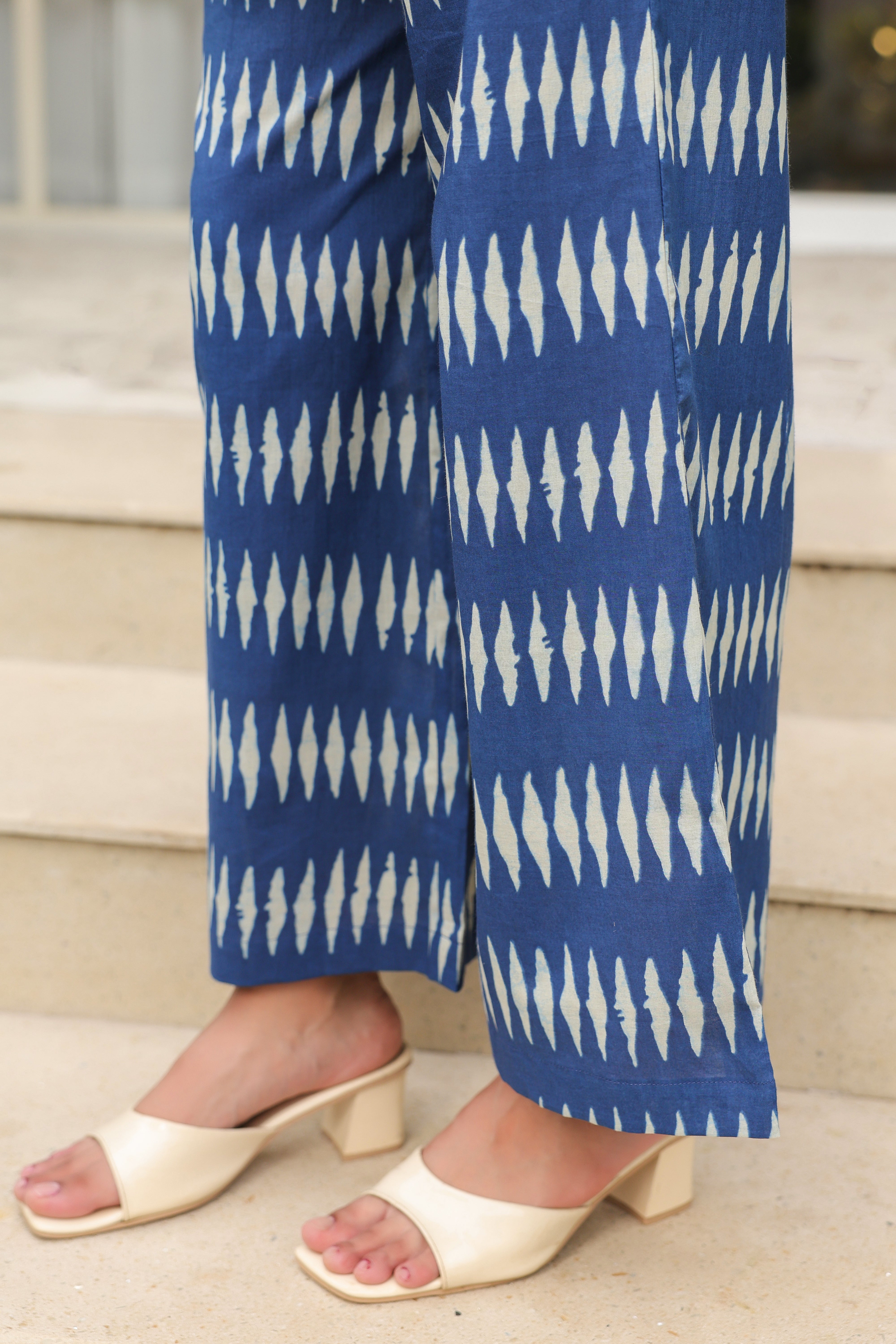 Blue Essence Ikat Fusion Co-ord Set
