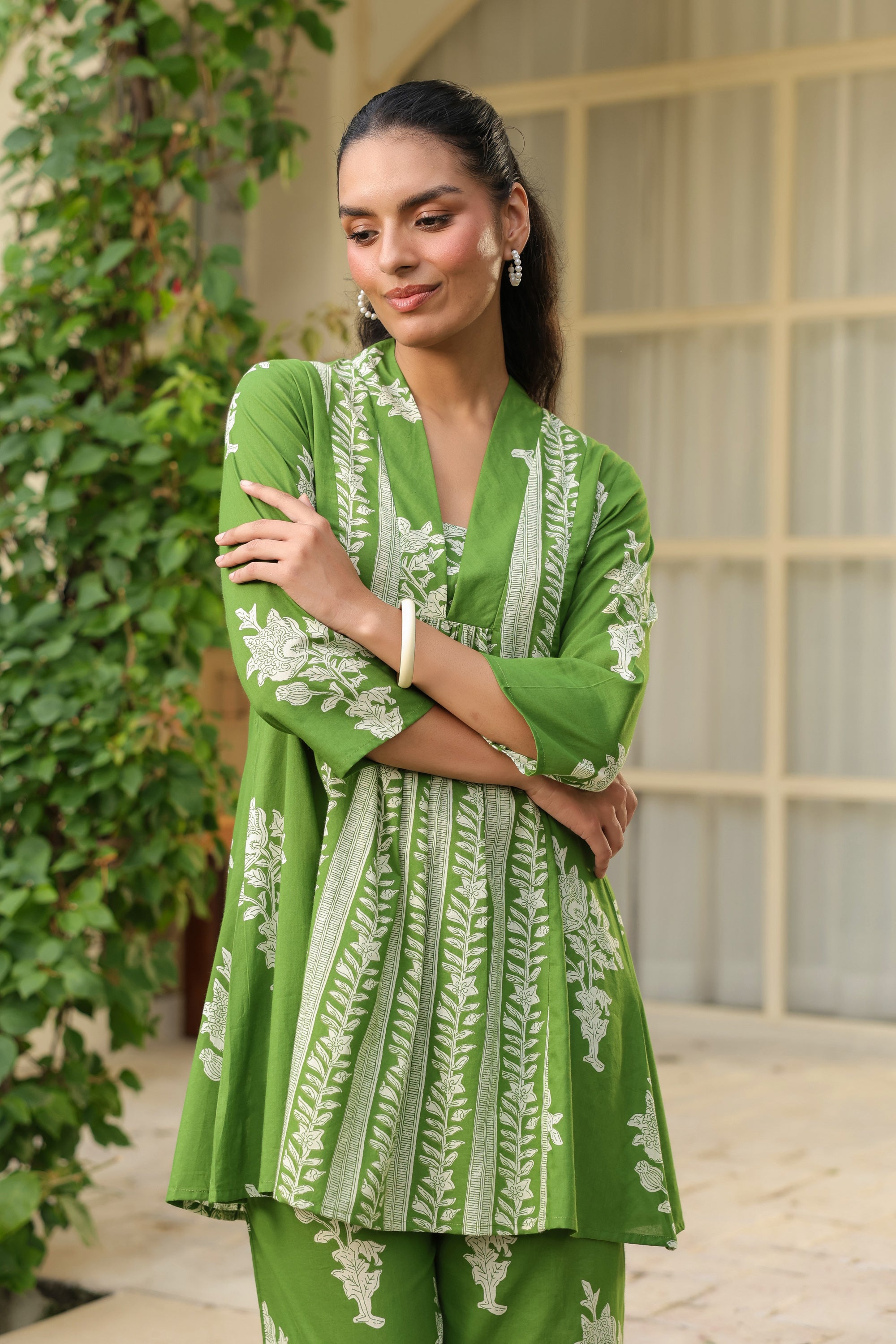 Meadow Green Floral Breeze Cotton Co-ord Set