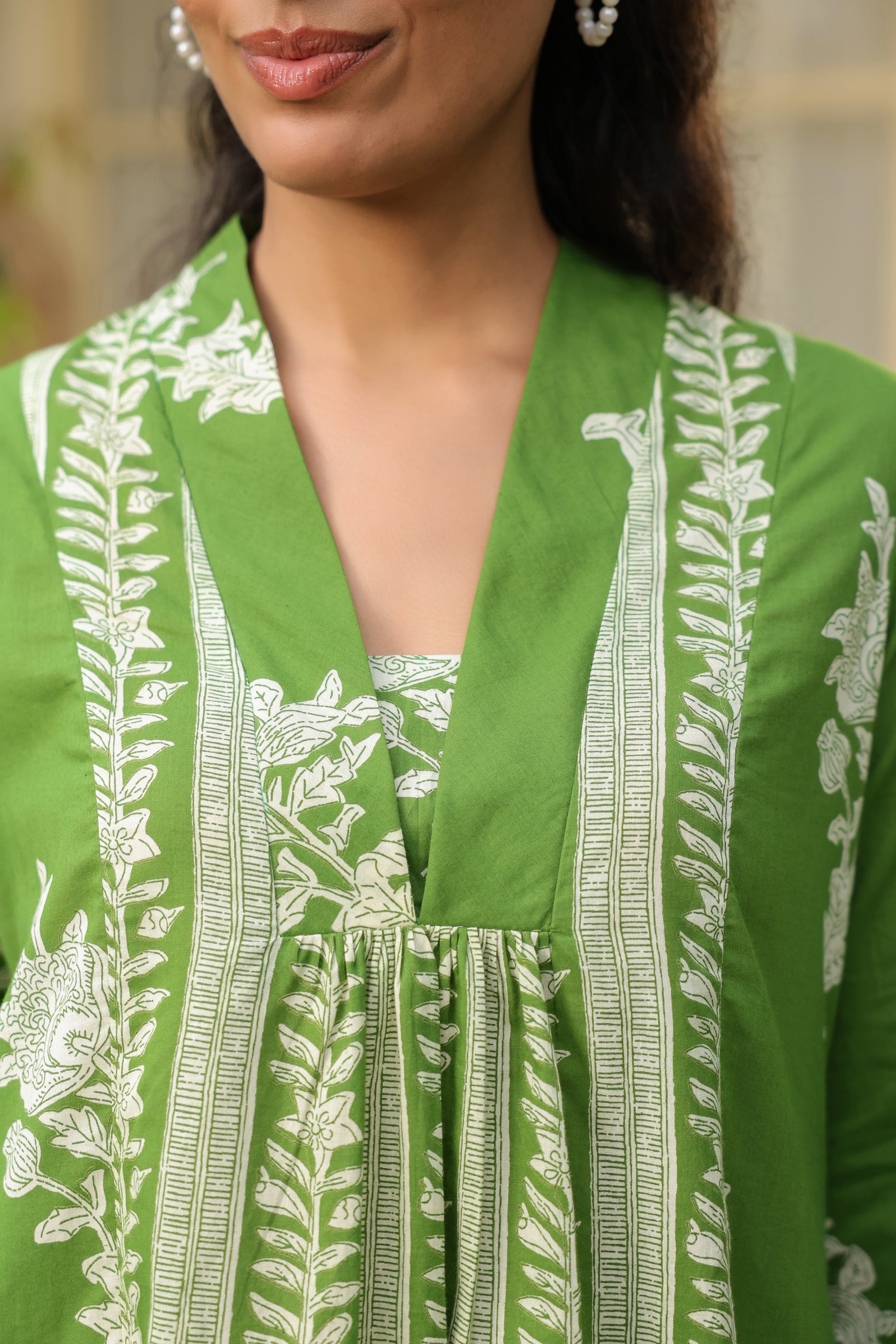 Meadow Green Floral Breeze Cotton Co-ord Set