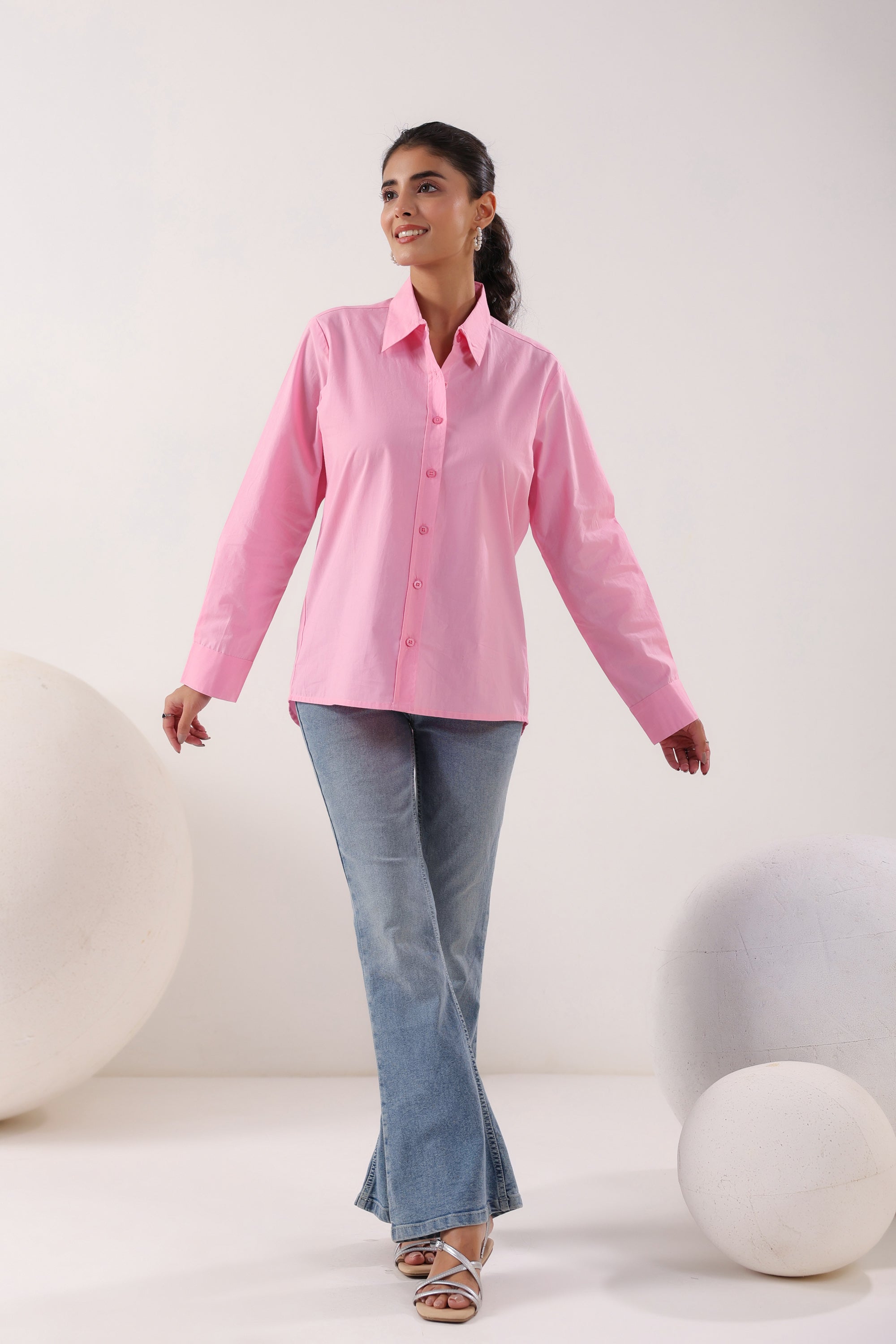 Gentle Hue Structured Pink Poplin Shirt