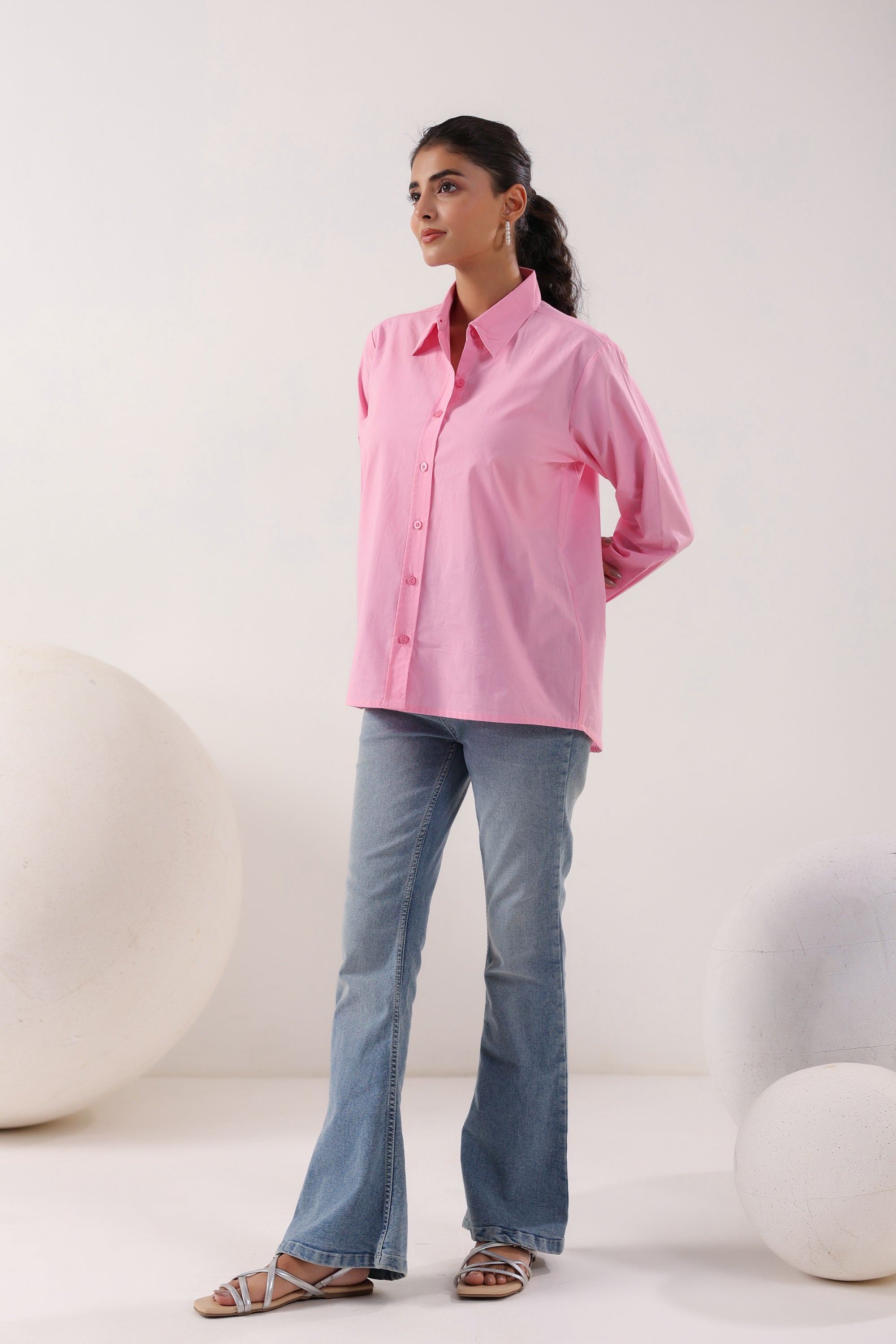 Gentle Hue Structured Pink Poplin Shirt