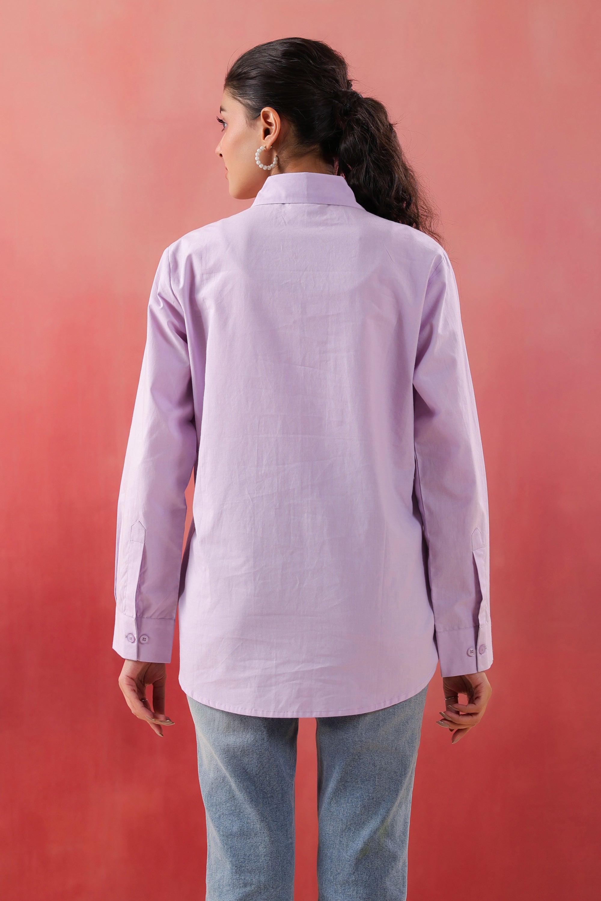 Soft Lilac Classic Levender Poplin Shirt