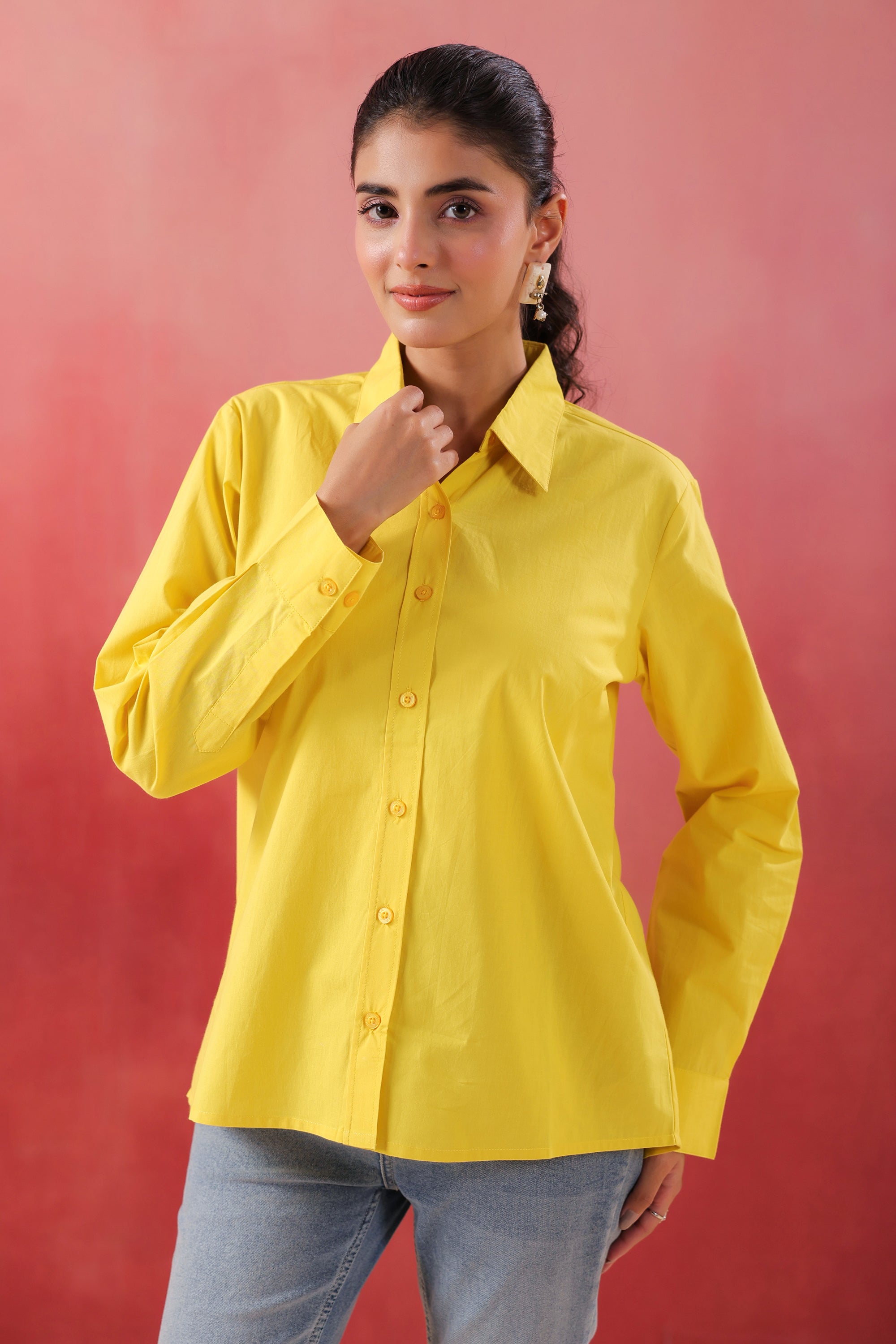 Radiant Rise Everyday Yellow Poplin Shirt