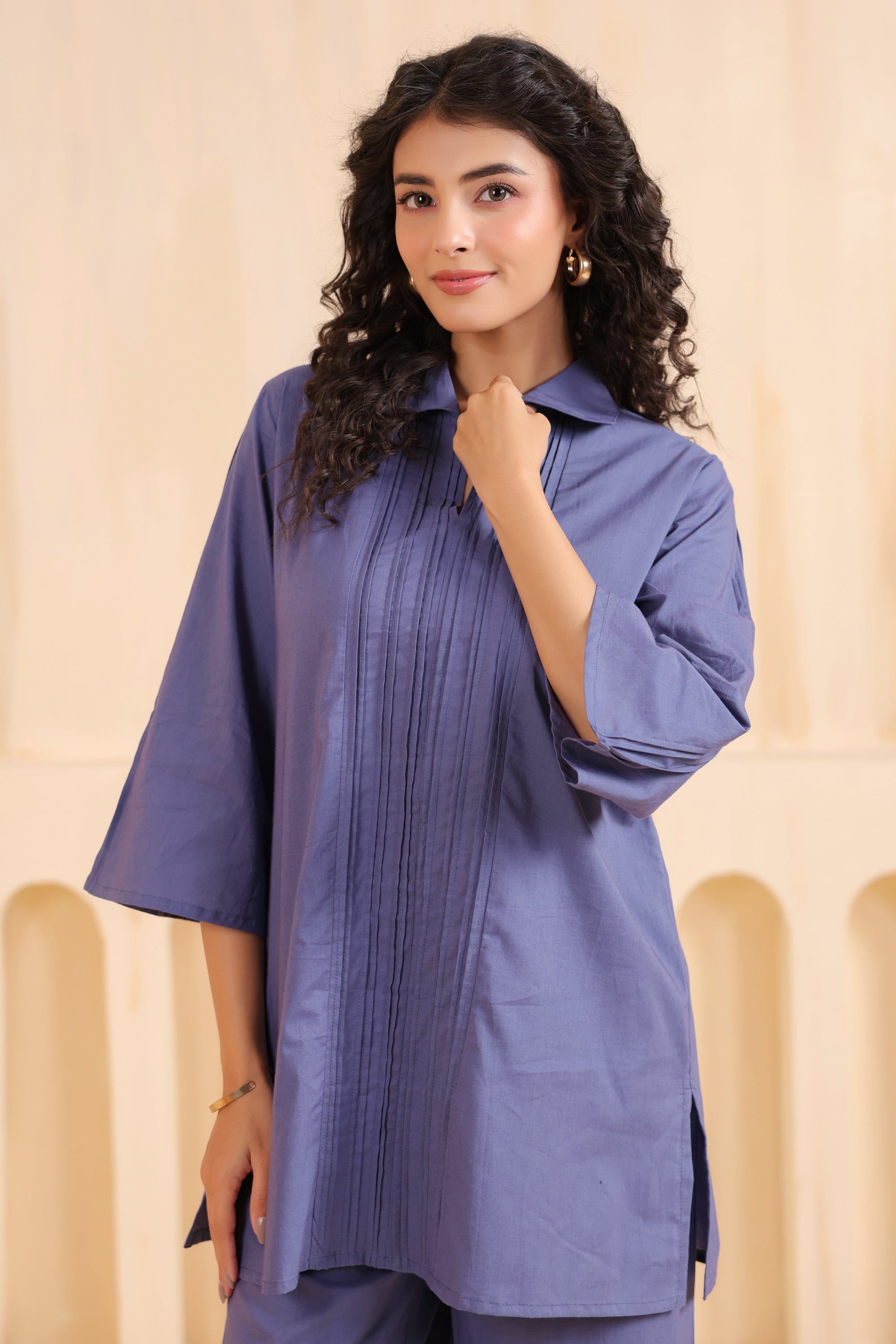 Periwinkle Ease Cotton Co-ord Set