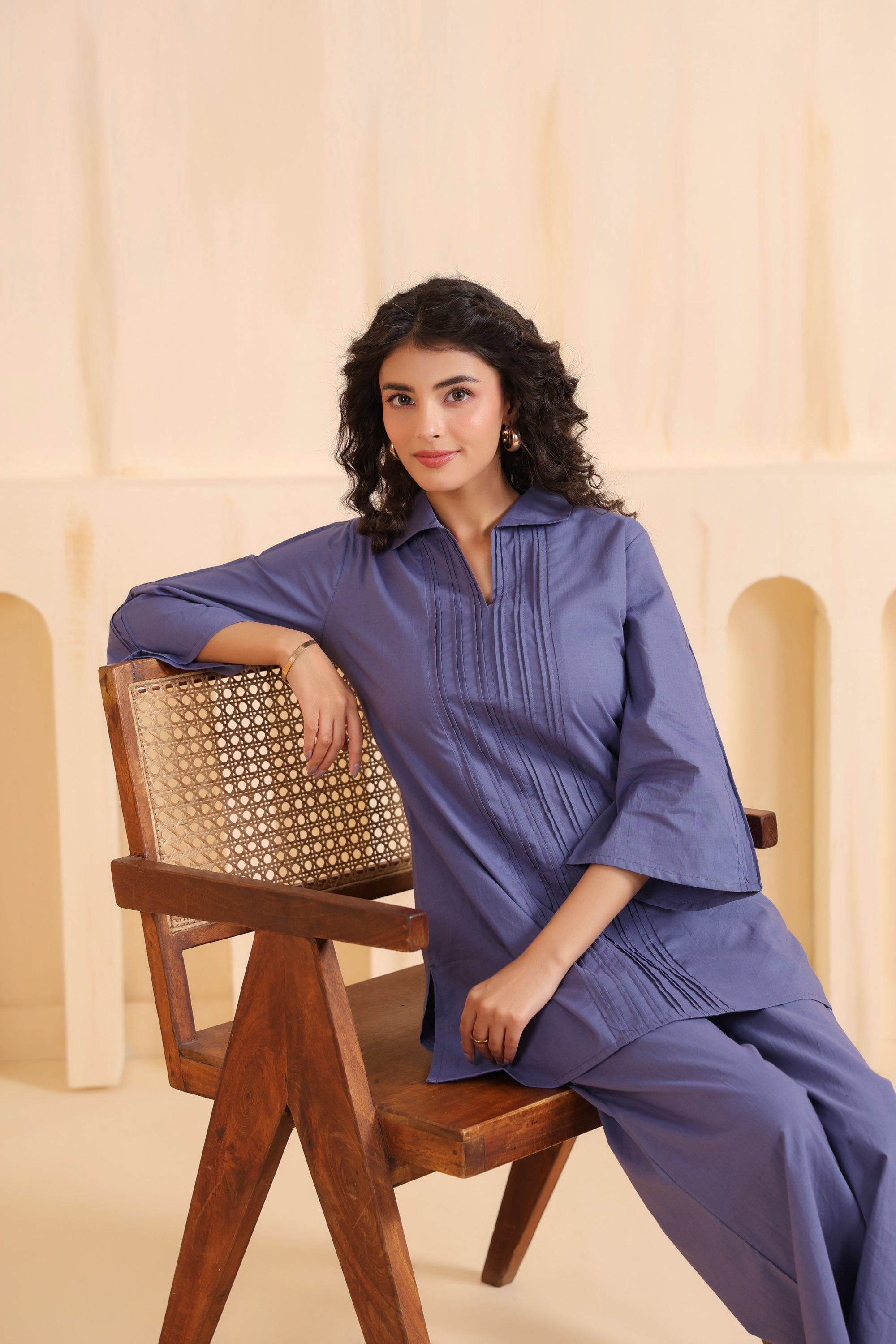 Periwinkle Ease Cotton Co-ord Set