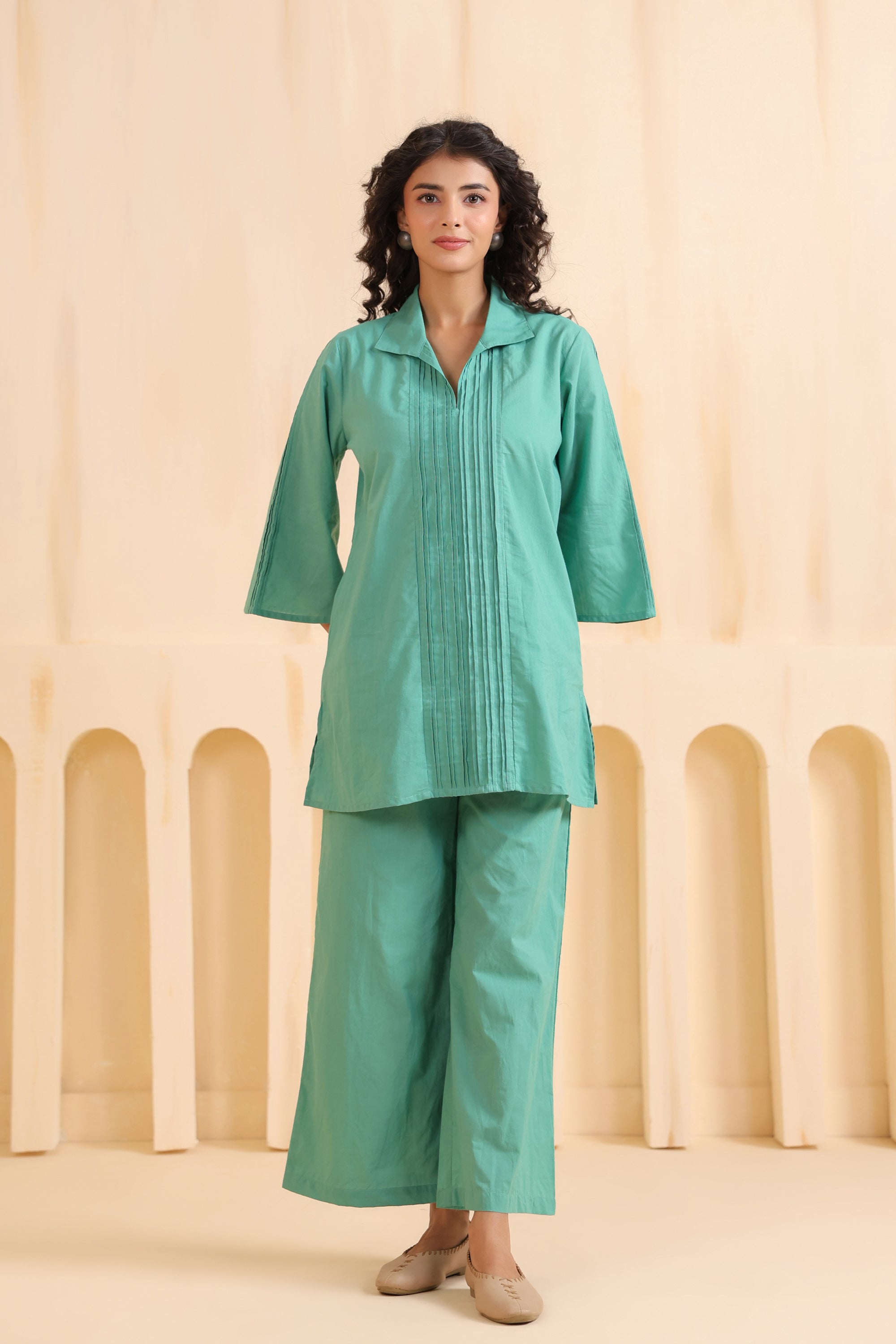 Seafoam Ease Cotton Co-ord Set