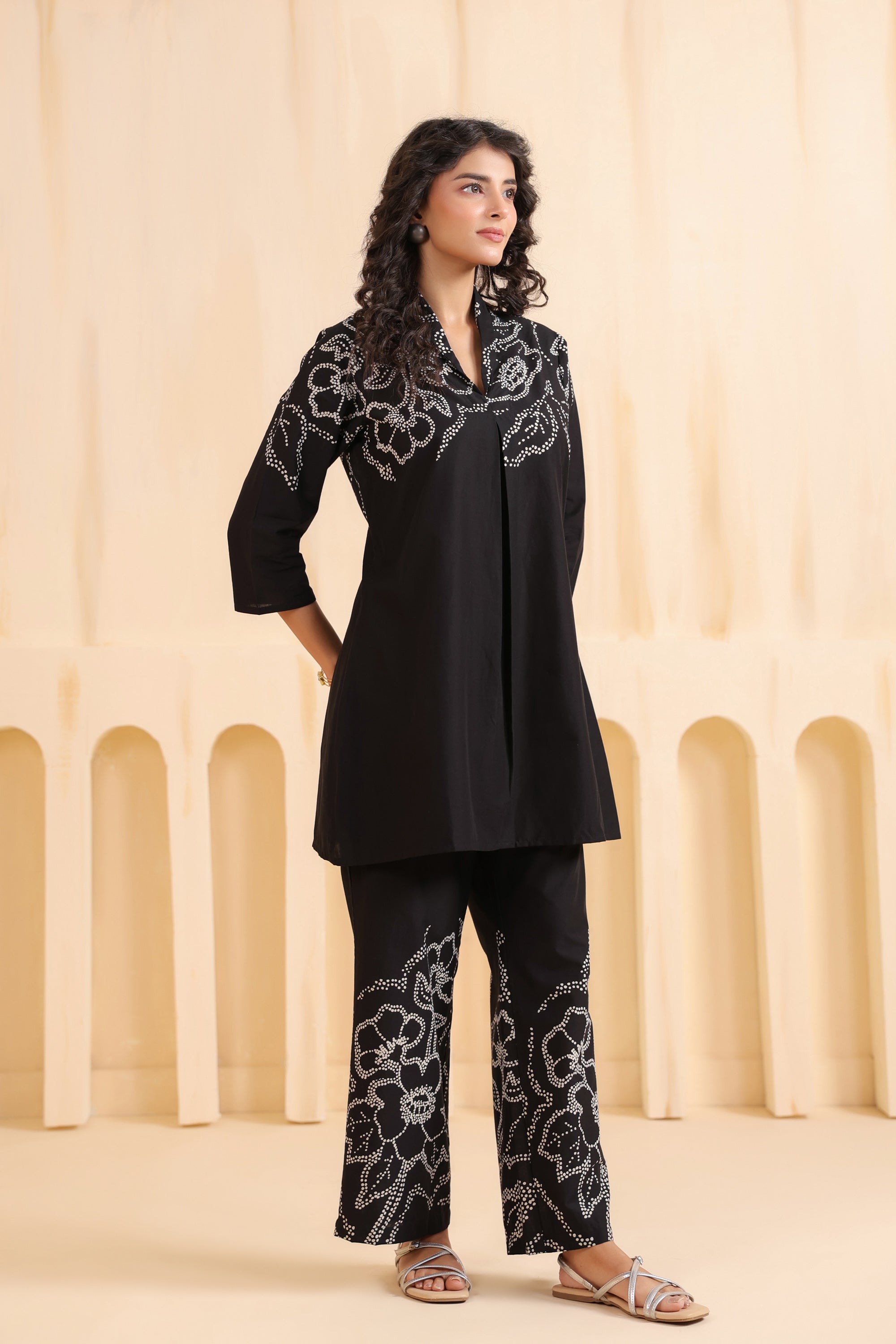 Noir Cotton Floral Printed Co-ord Set