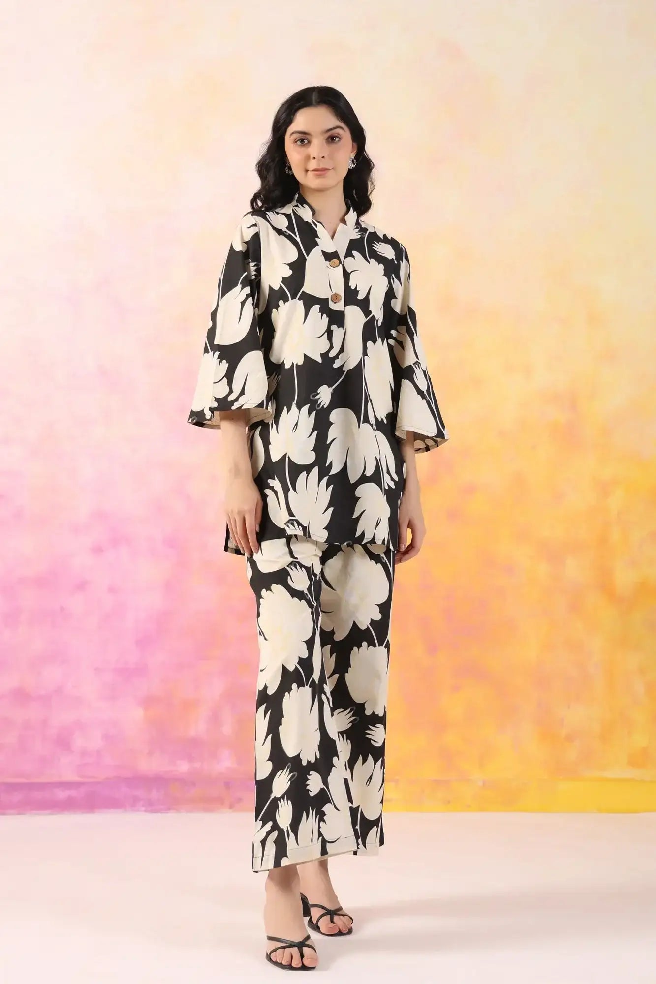 Exotic Vibes Palazzo Cotton Flex Loungewear Set