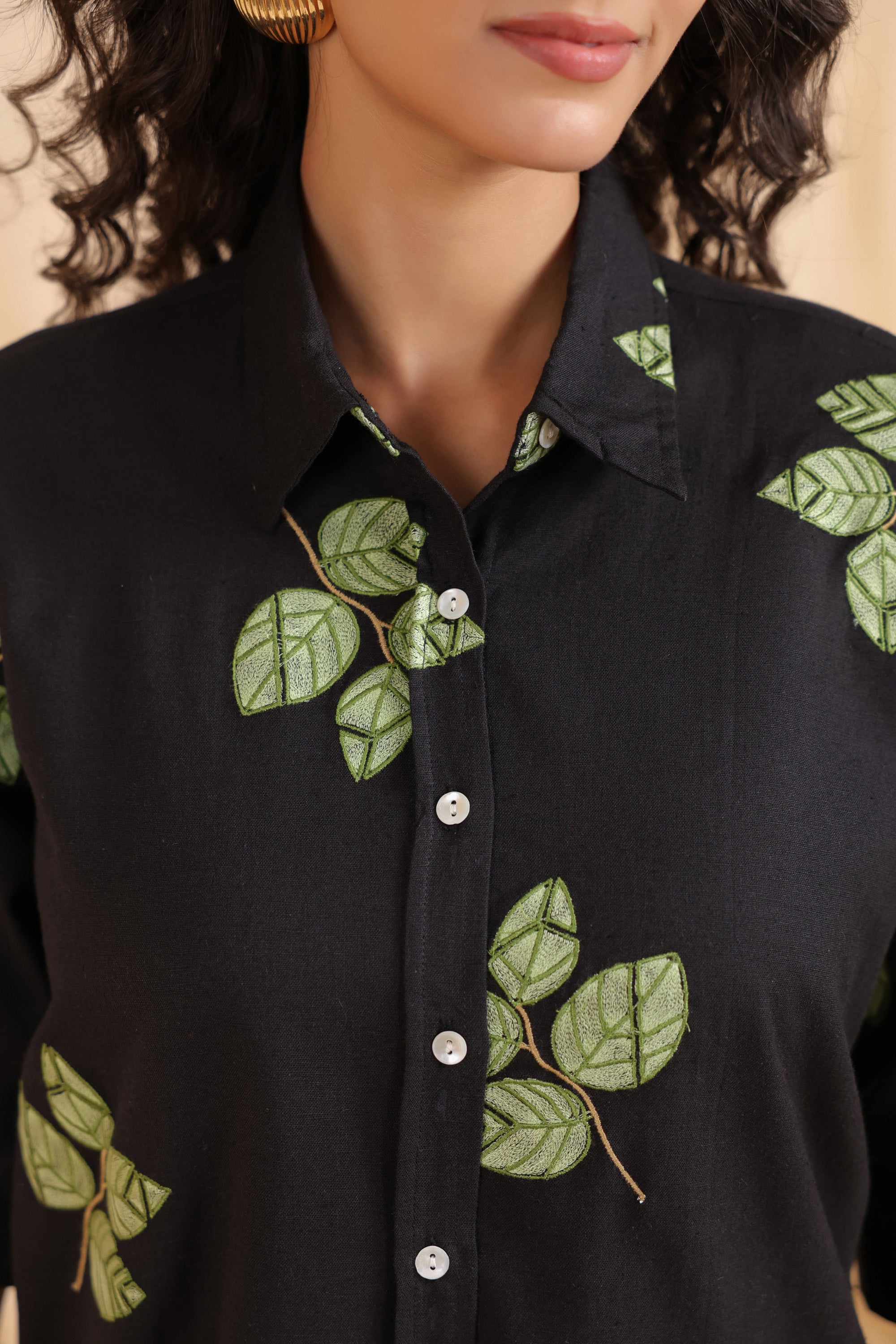 Midnight Leaf Luxe Cotton Flex Shirt