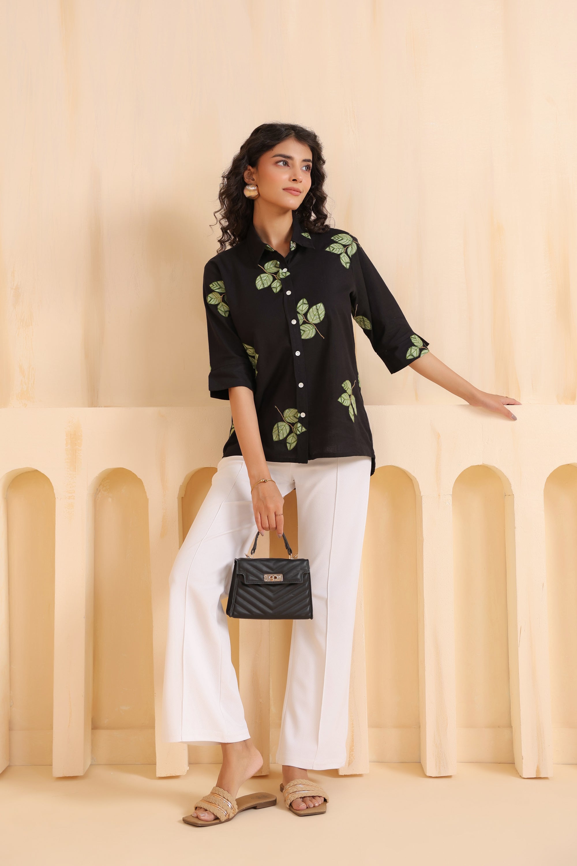 Midnight Leaf Luxe Cotton Flex Shirt