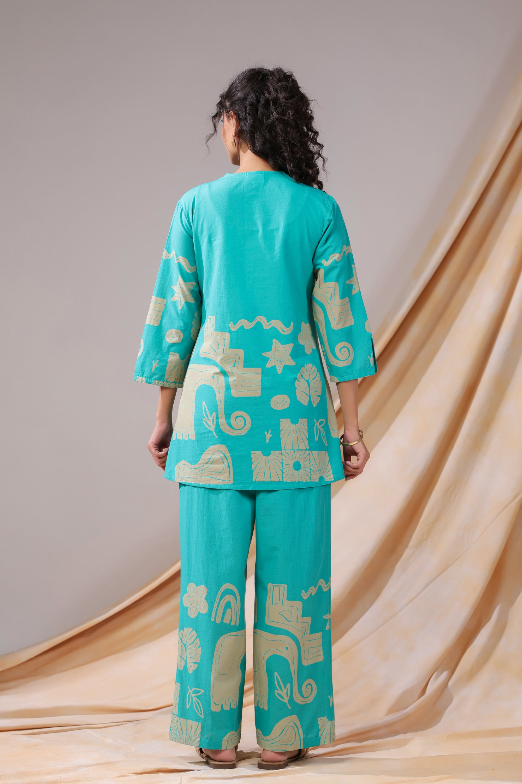 Aqua Rhythm Cotton Co-ord Set