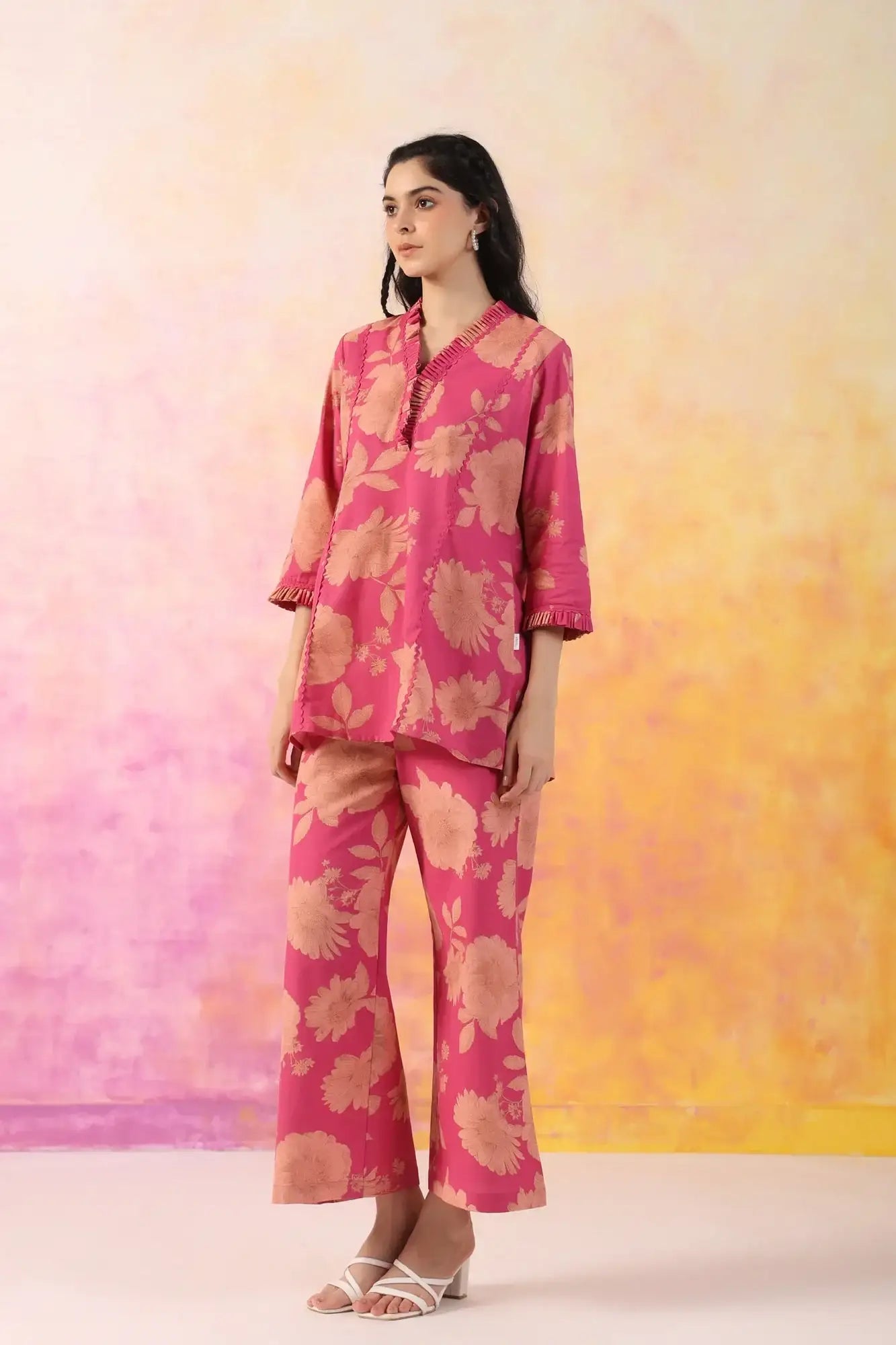 The Breezy Edit Pink Cotton Flex Co-ord Set