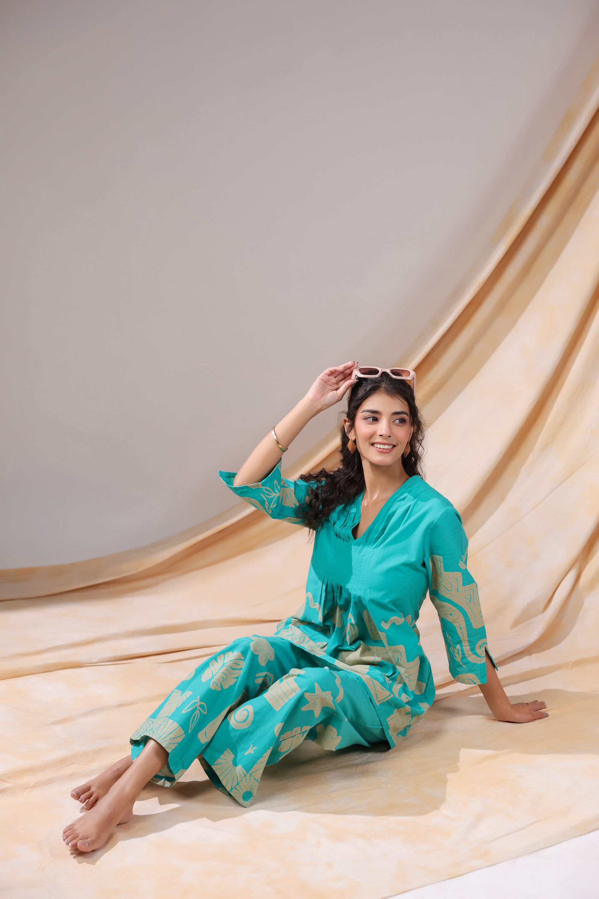 Aqua Rhythm Cotton Co-ord Set