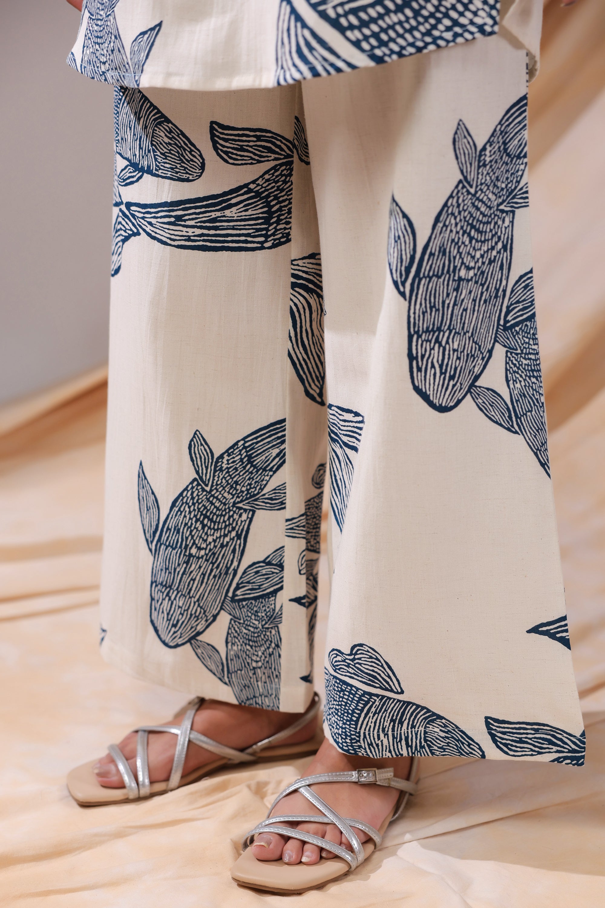 Ivory Koi Cotton Flex Co-ord Set