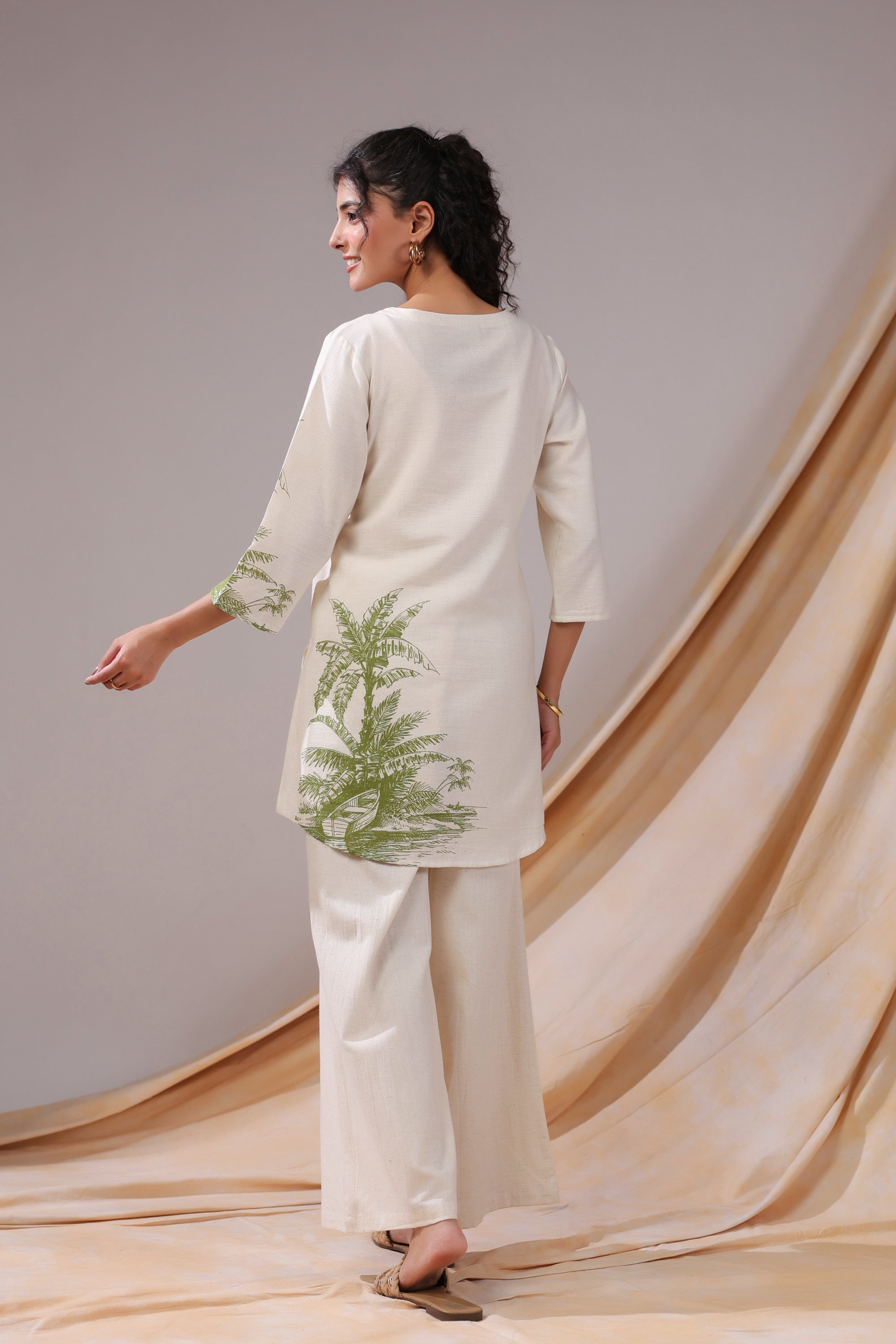 Palm Shore Printed Cotton Flex Co-ord Set