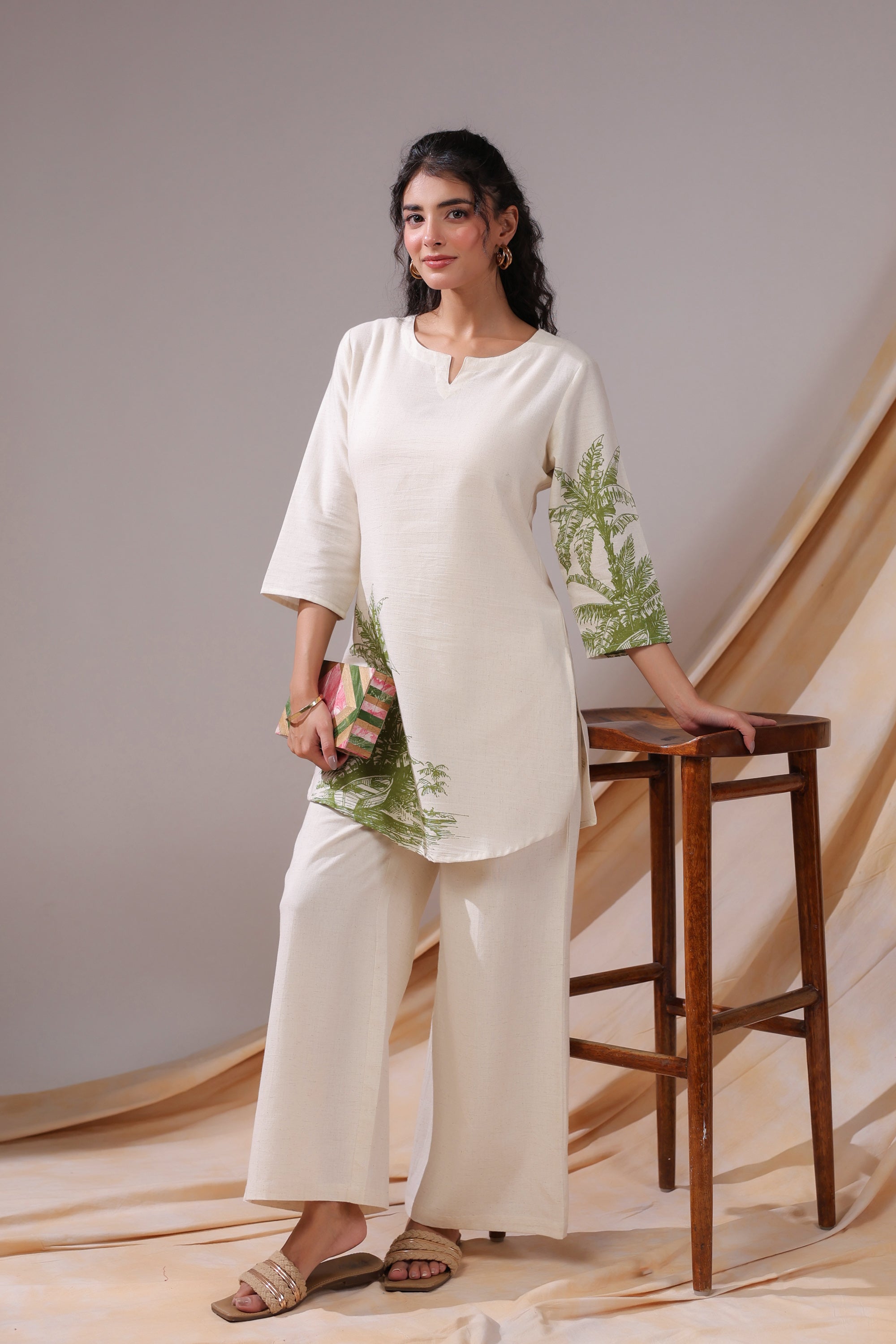 Palm Shore Printed Cotton Flex Co-ord Set