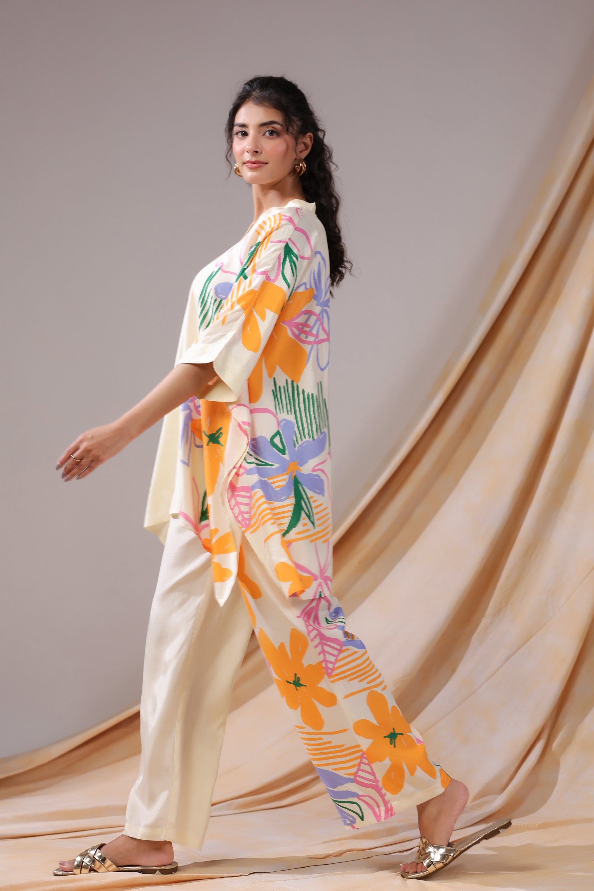 Tropical Canvas Russian Silk Co-ord Set