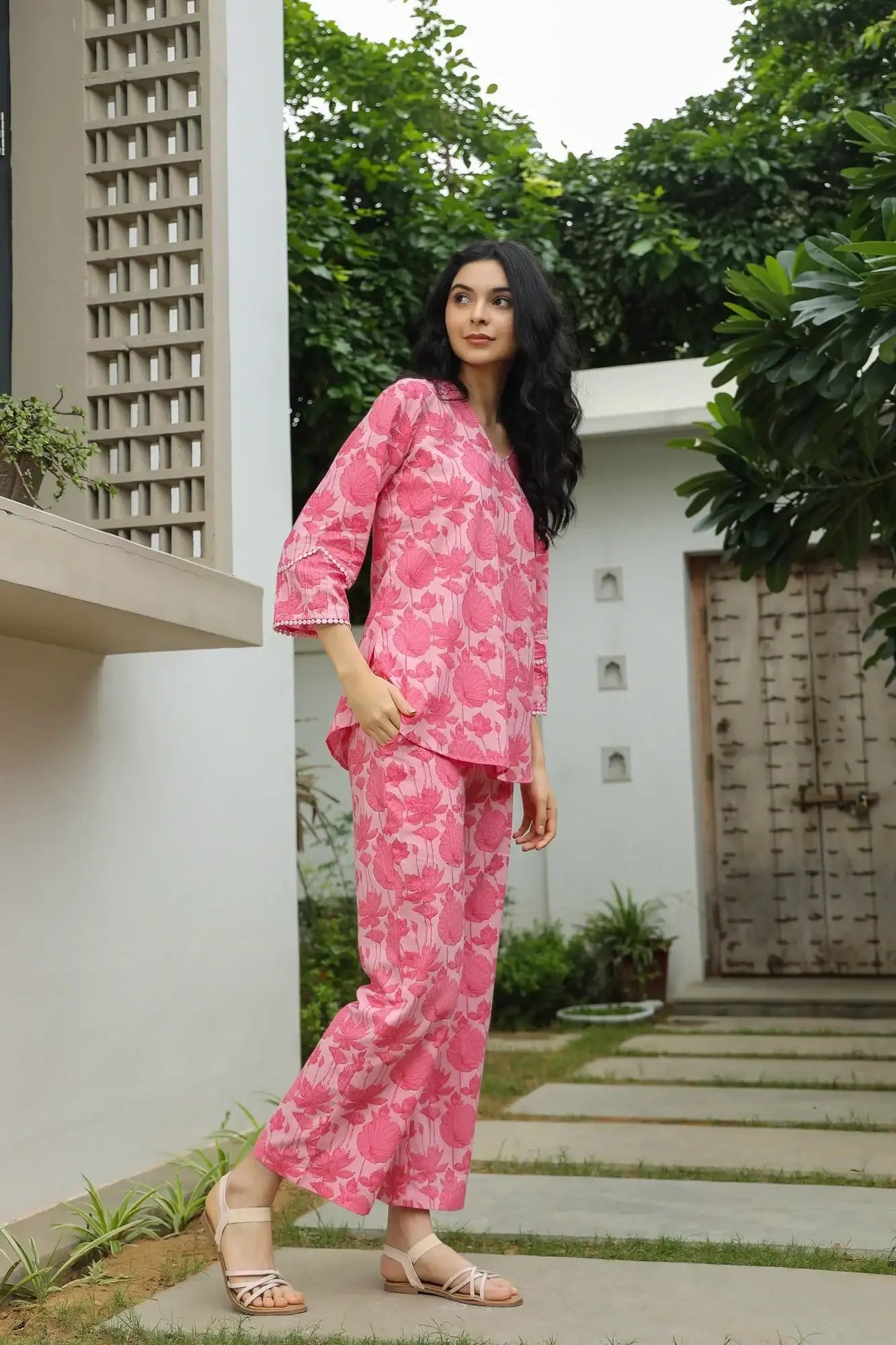 Cherry Blossom Charm Cotton Co-ord Set