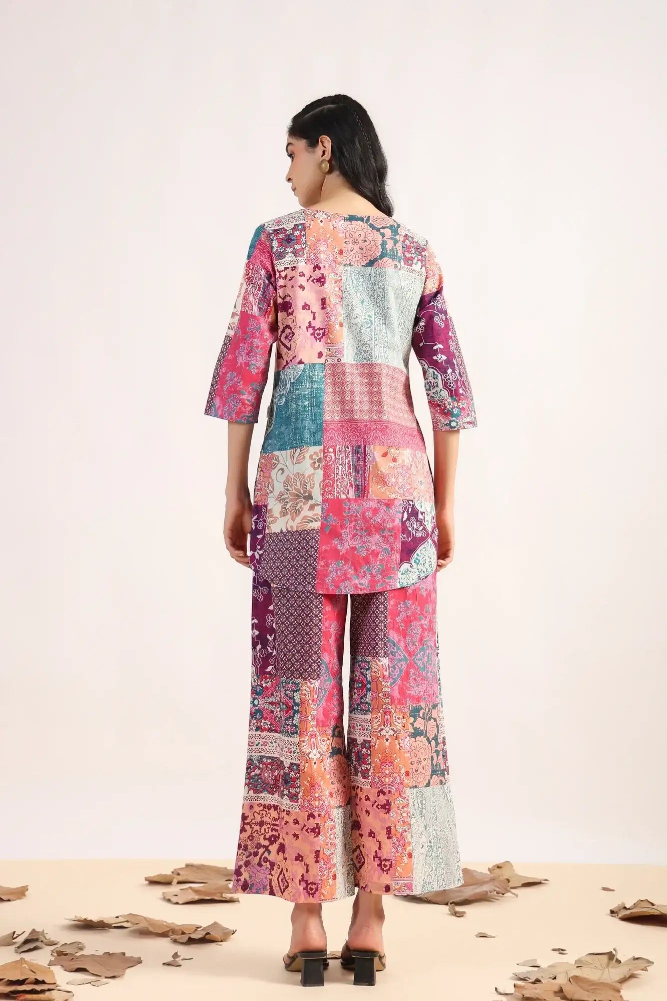 Jungle Gem Patch Palazzo Cotton Loungewear Set
