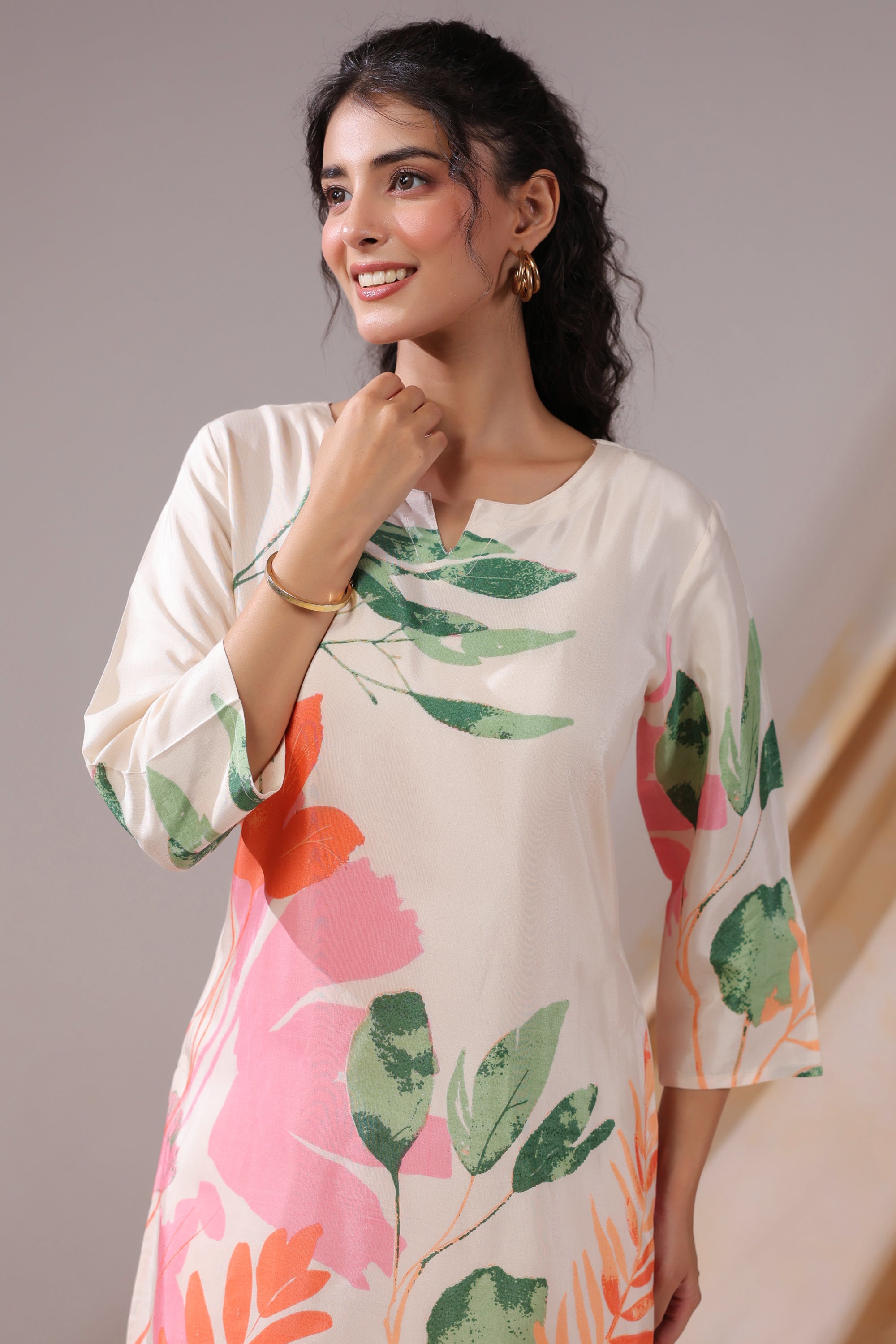 Pastel Garden Russian Silk Co-ord Set