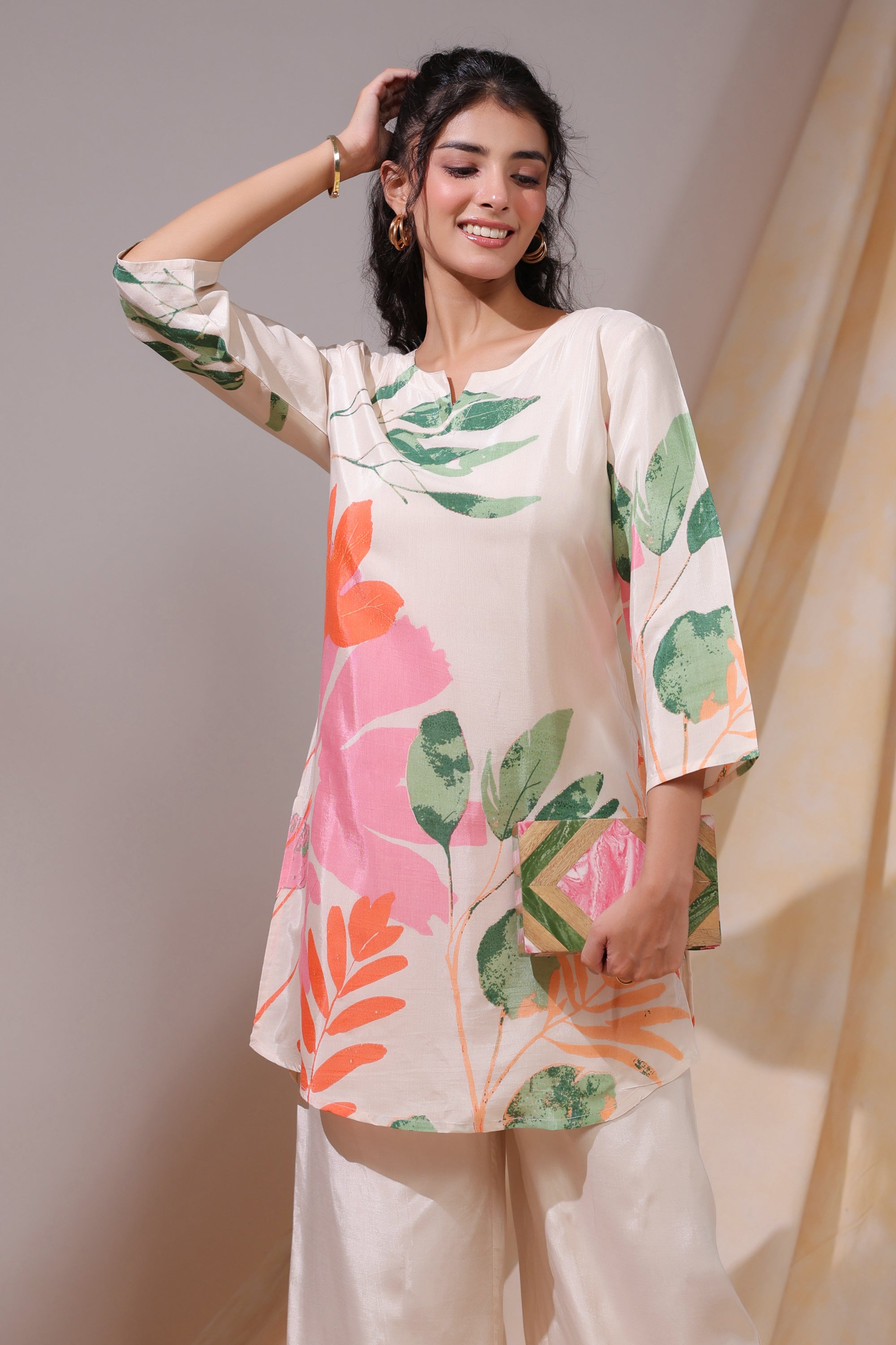 Pastel Garden Russian Silk Co-ord Set