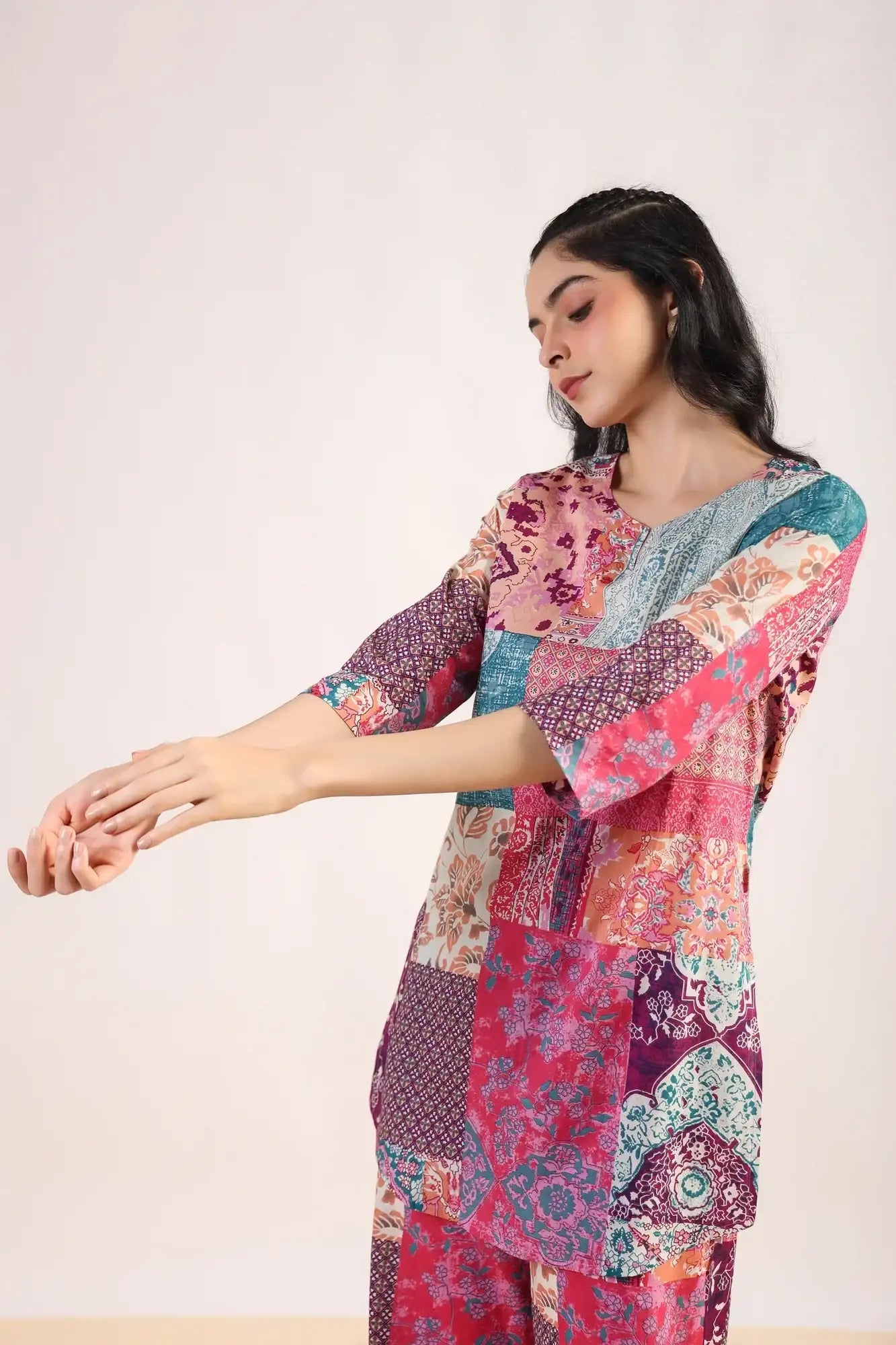 Jungle Gem Patch Palazzo Cotton Loungewear Set