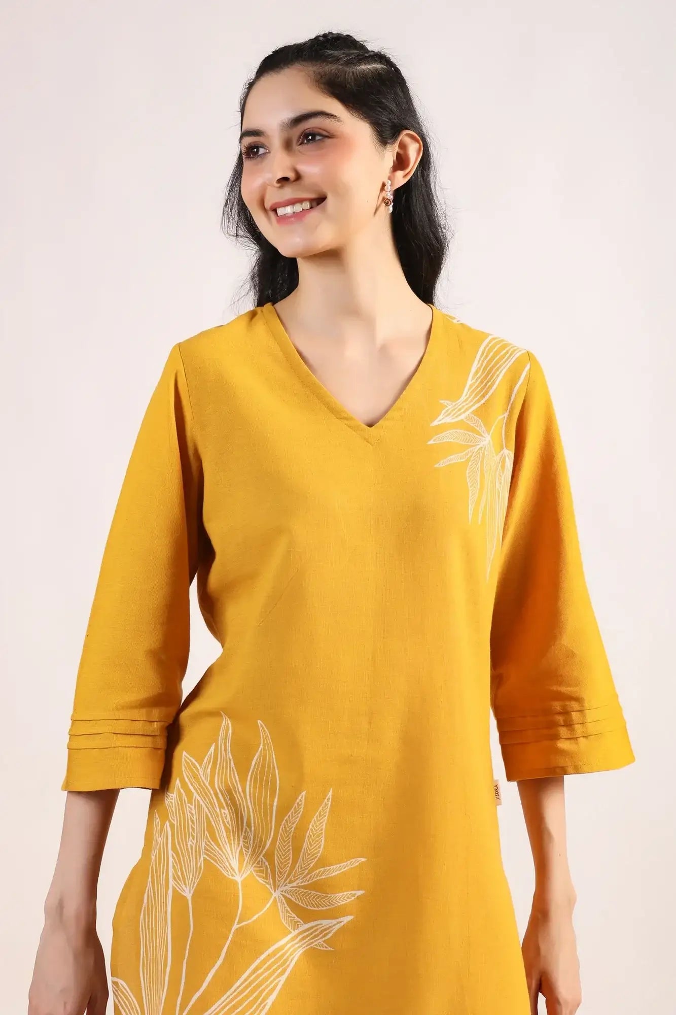 Urban Grace On Yellow Cotton Flex Top