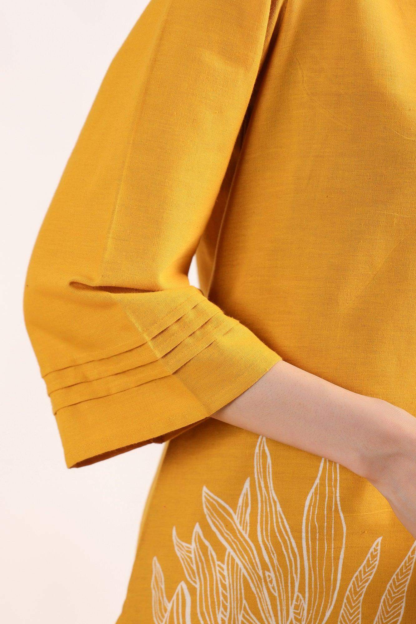 Urban Grace On Yellow Cotton Flex Top