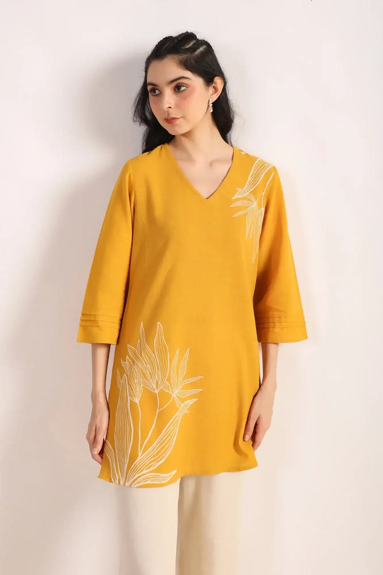 Urban Grace On Yellow Cotton Flex Top