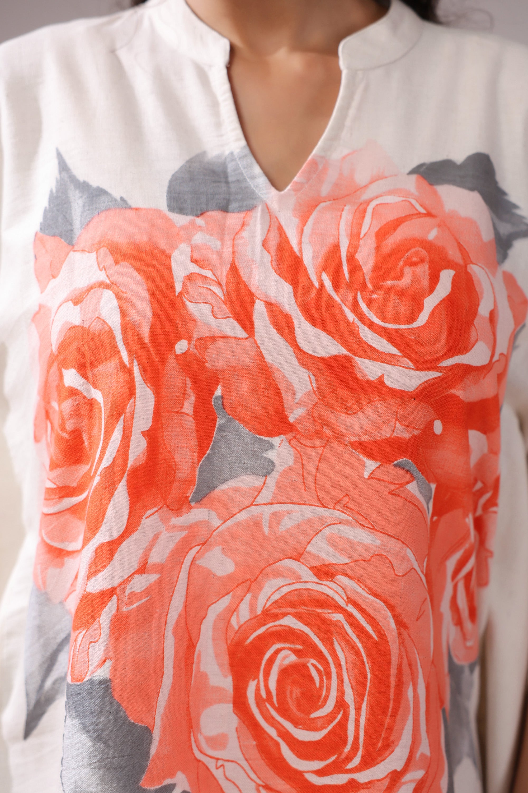 Coral Rose Printed Cotton Flex Co-ord Set