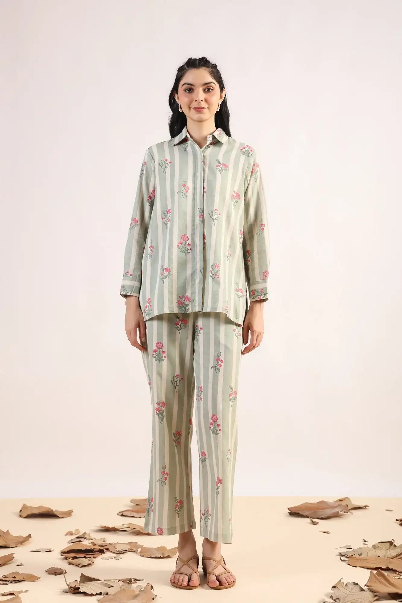 Coastal Cool On Green Cotton Flex Co-ord Set