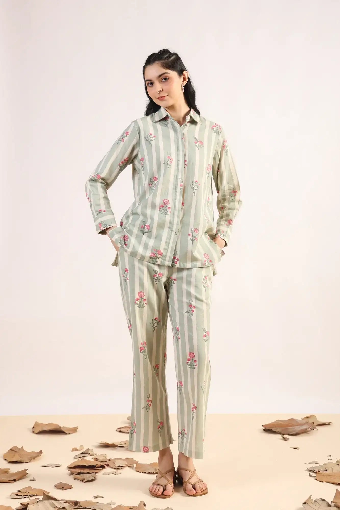 Coastal Cool On Green Cotton Flex Co-ord Set