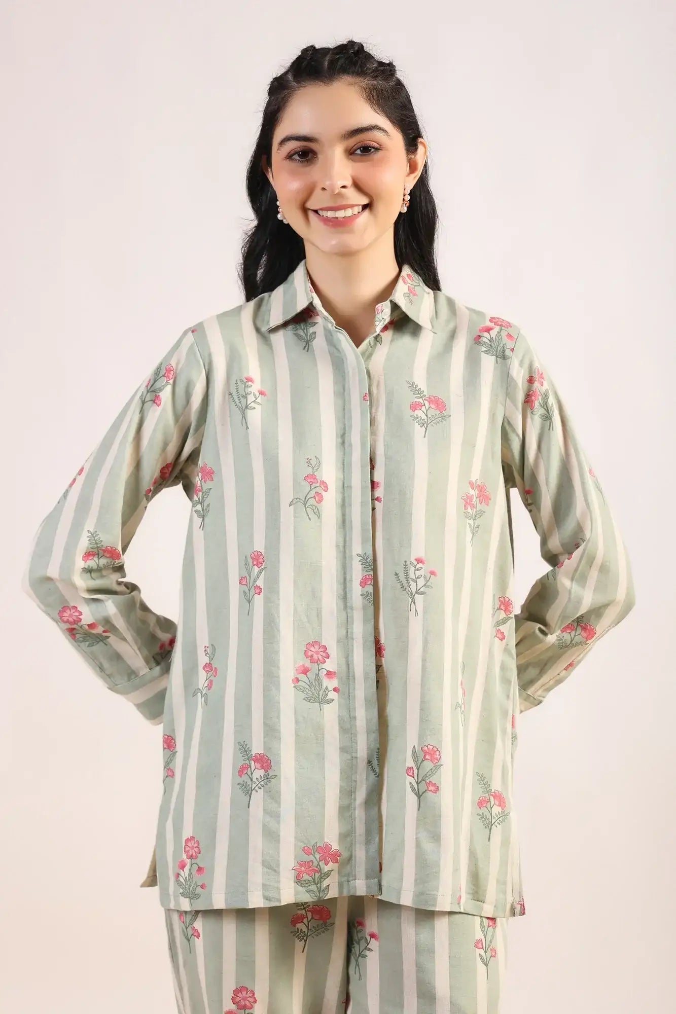 Coastal Cool On Green Cotton Flex Co-ord Set