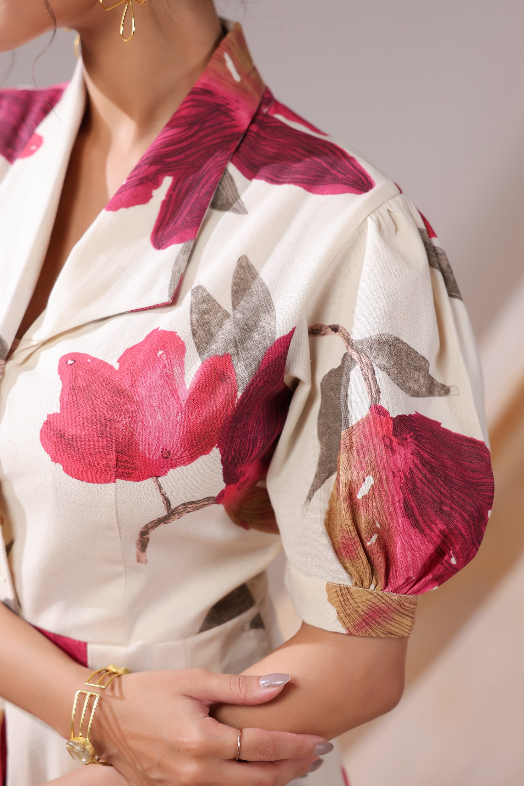 Crimson Magnolia Cotton Flex Dress