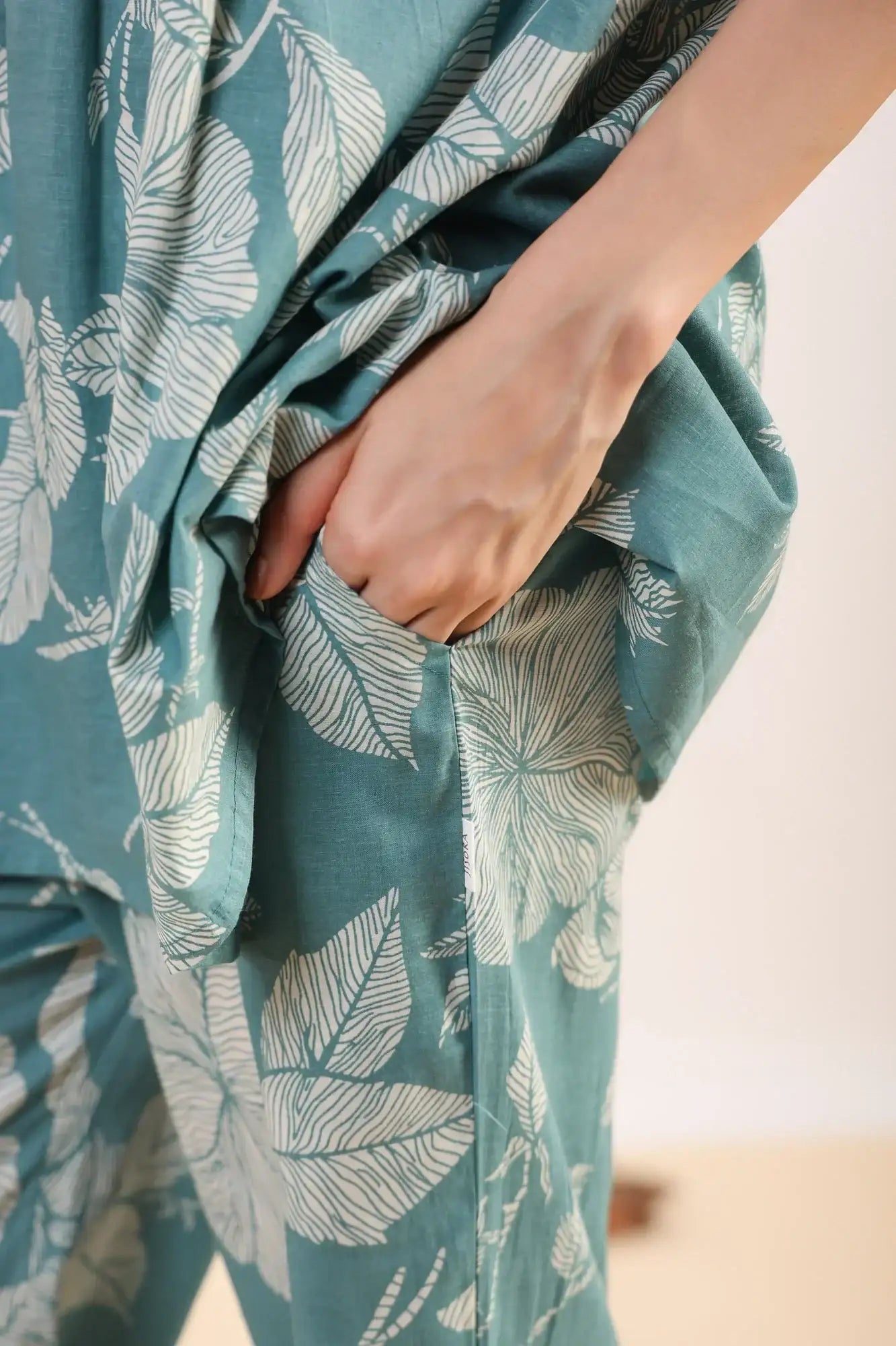 Blossom Burst Aqua Cotton Co-ord Set