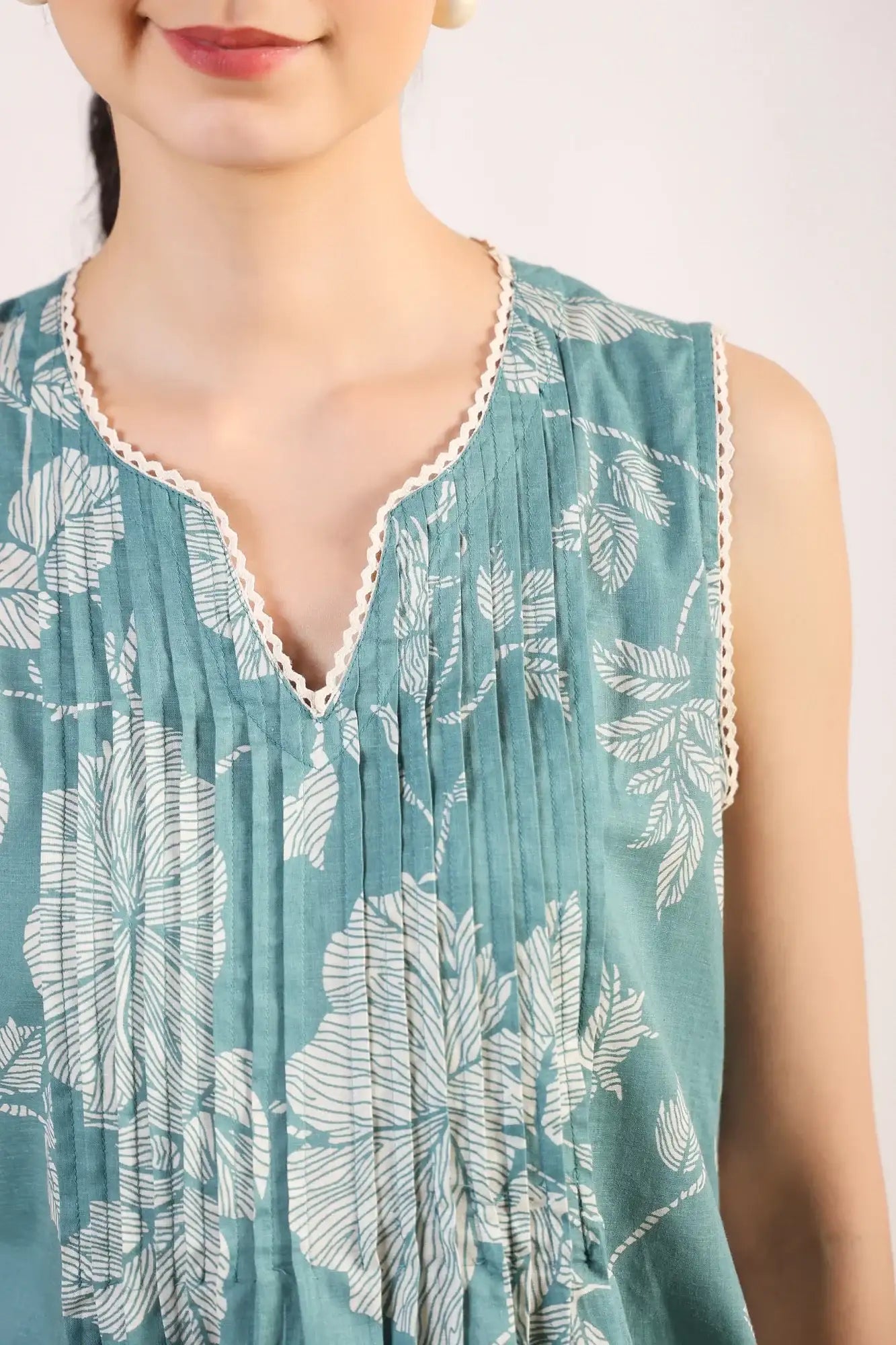 Blossom Burst Aqua Cotton Co-ord Set