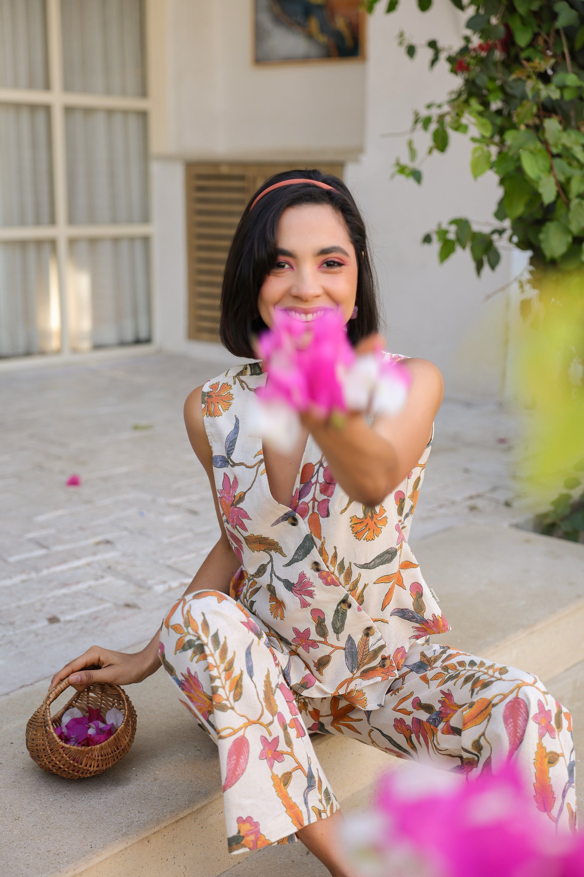 Floral Whispers Multi Cotton Flex Co-ord Set