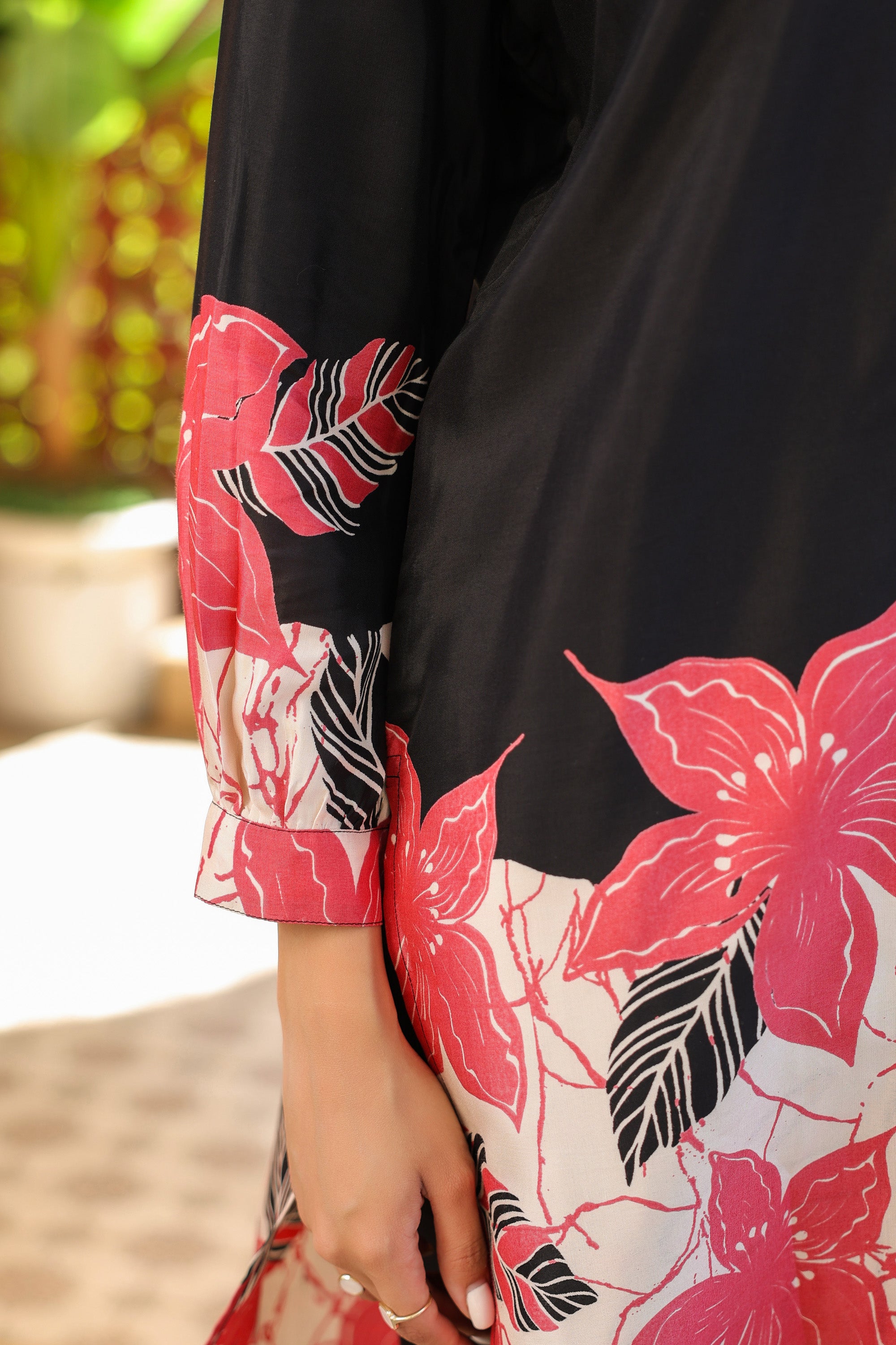 Midnight Petals Russian Silk Co-ord Set