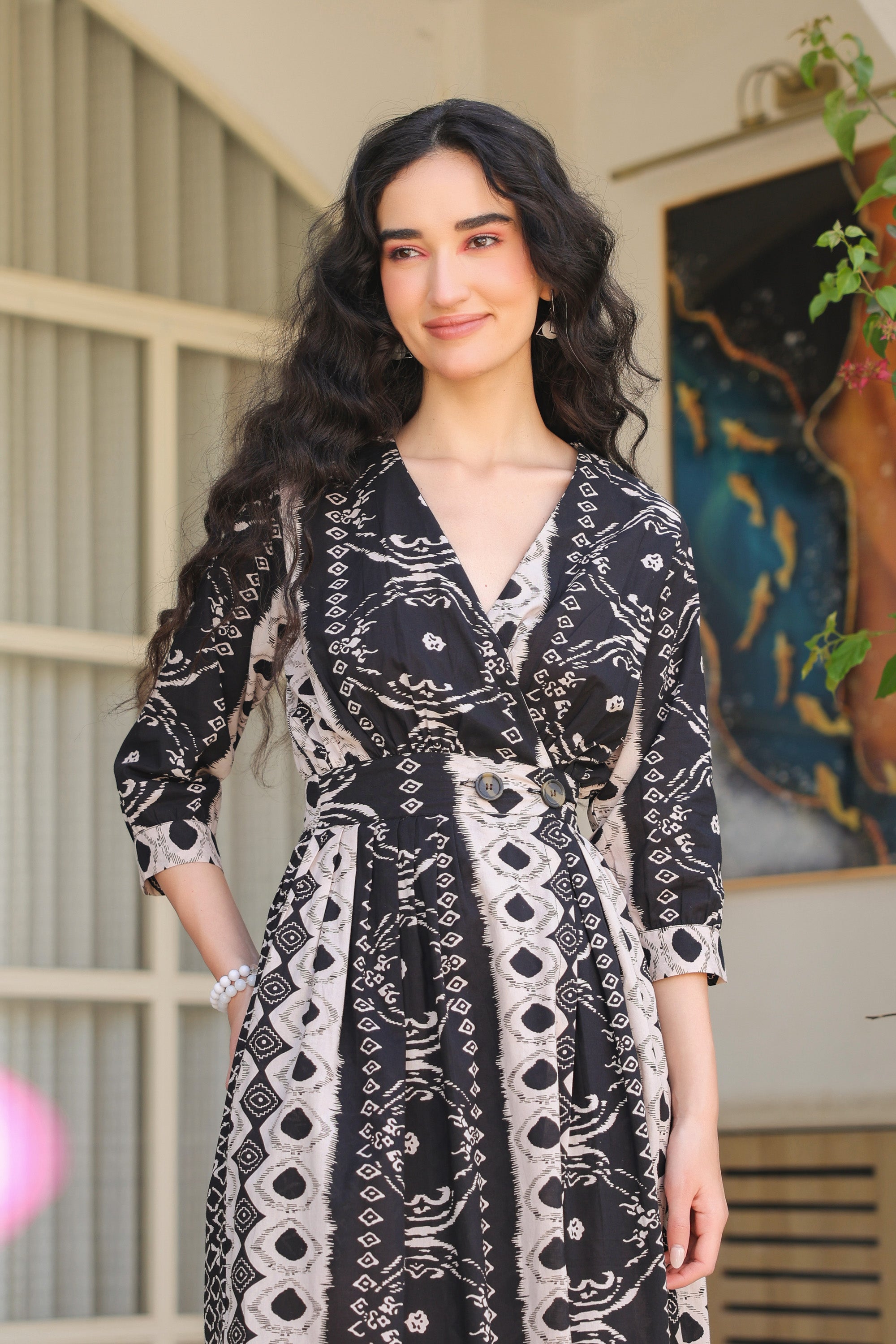 Iris Black Vintage Cotton Dress