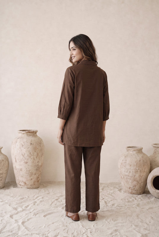 Mocha Botanical Cotton Flex Co-Ord Set