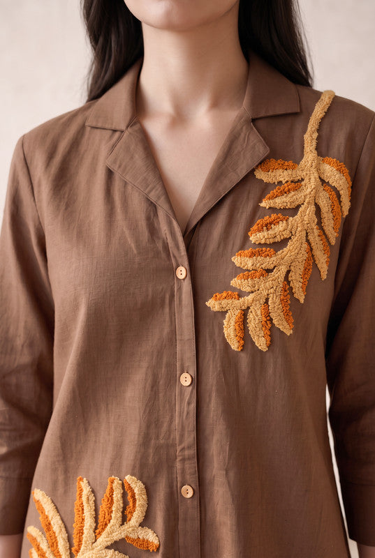 Mocha Leaf Cotton Flex Co-Ord Set