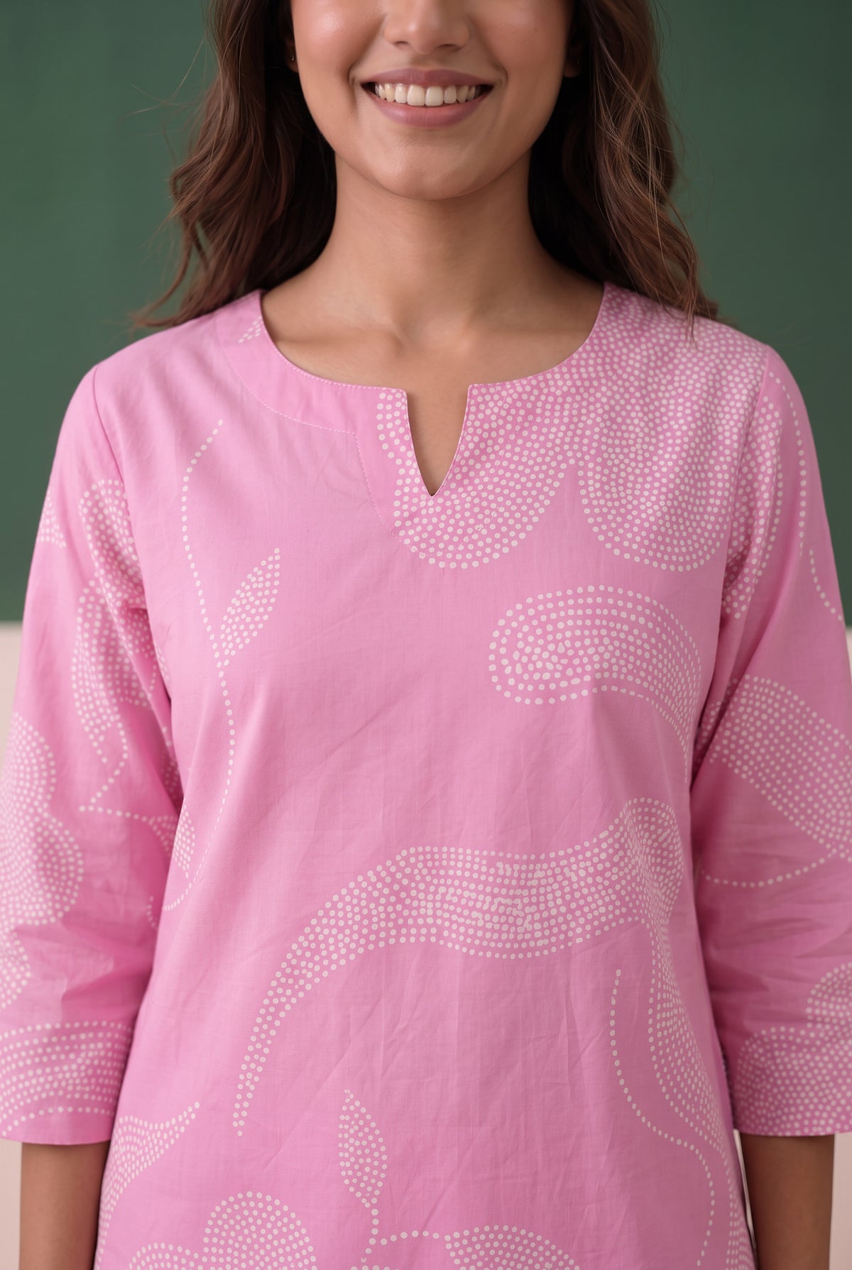 Pink Abstract Printed Cotton Co-ord Set