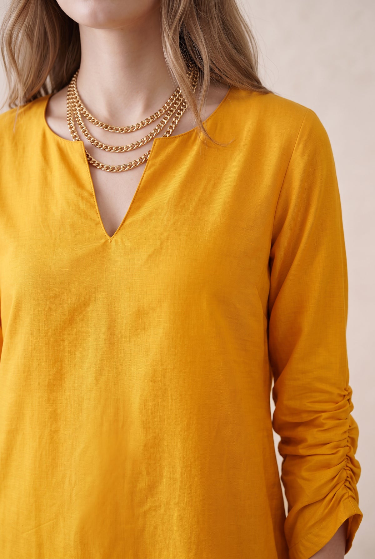 Mustard Solid Russian Silk Co-Ord Set