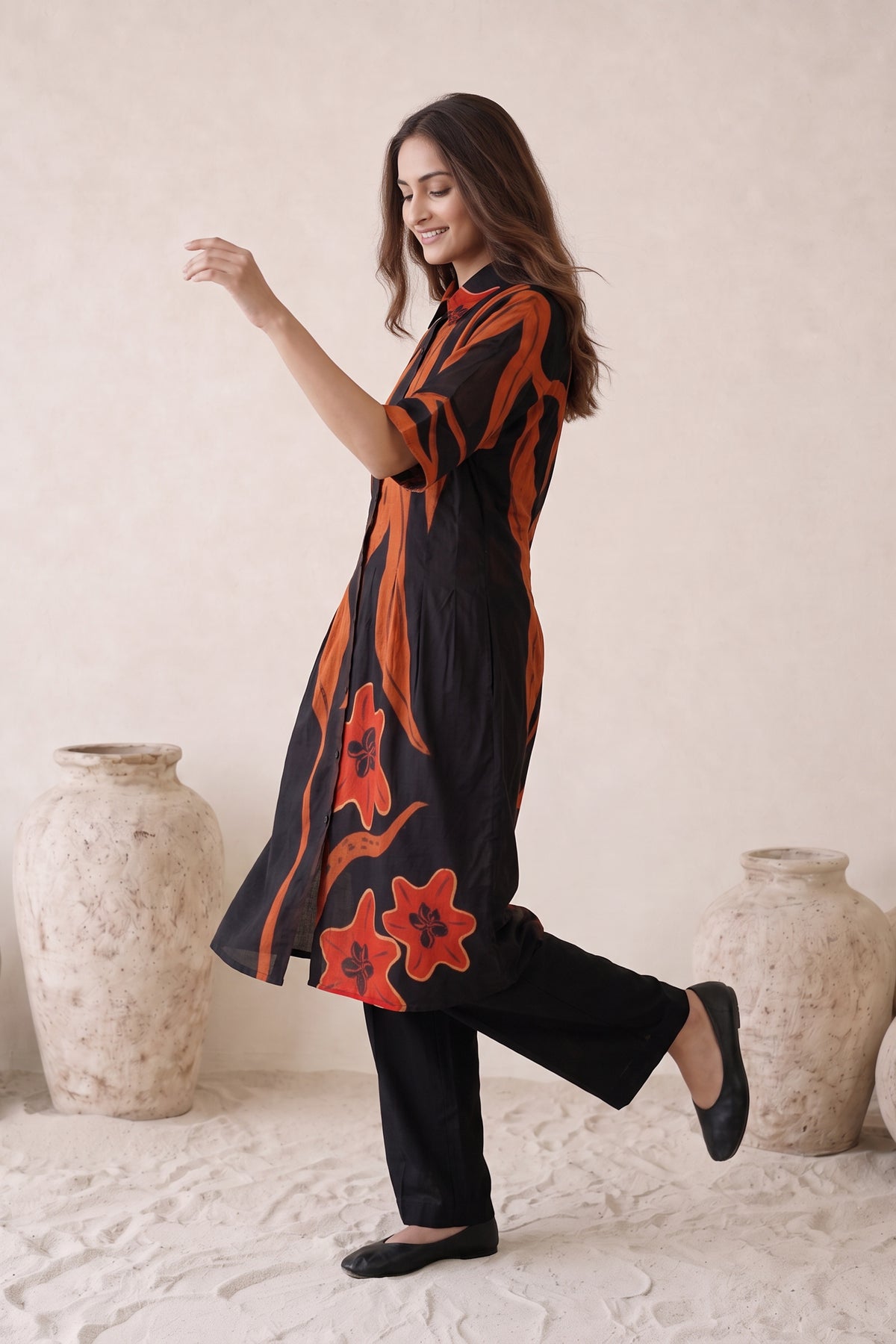 Abstract Floral Mul Cotton Co-ord Set
