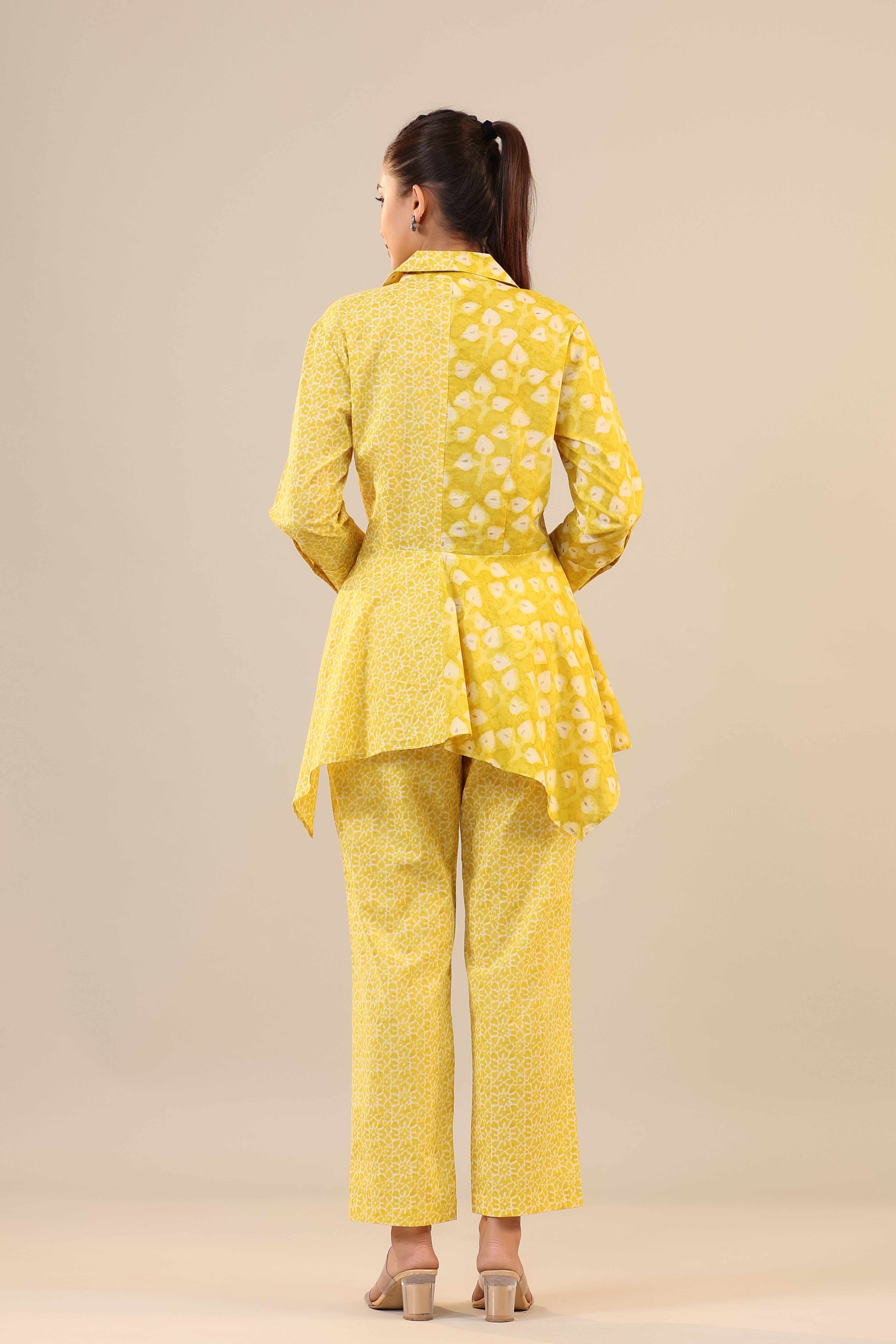 Yellow Batik Knot Cotton Co-ord Set