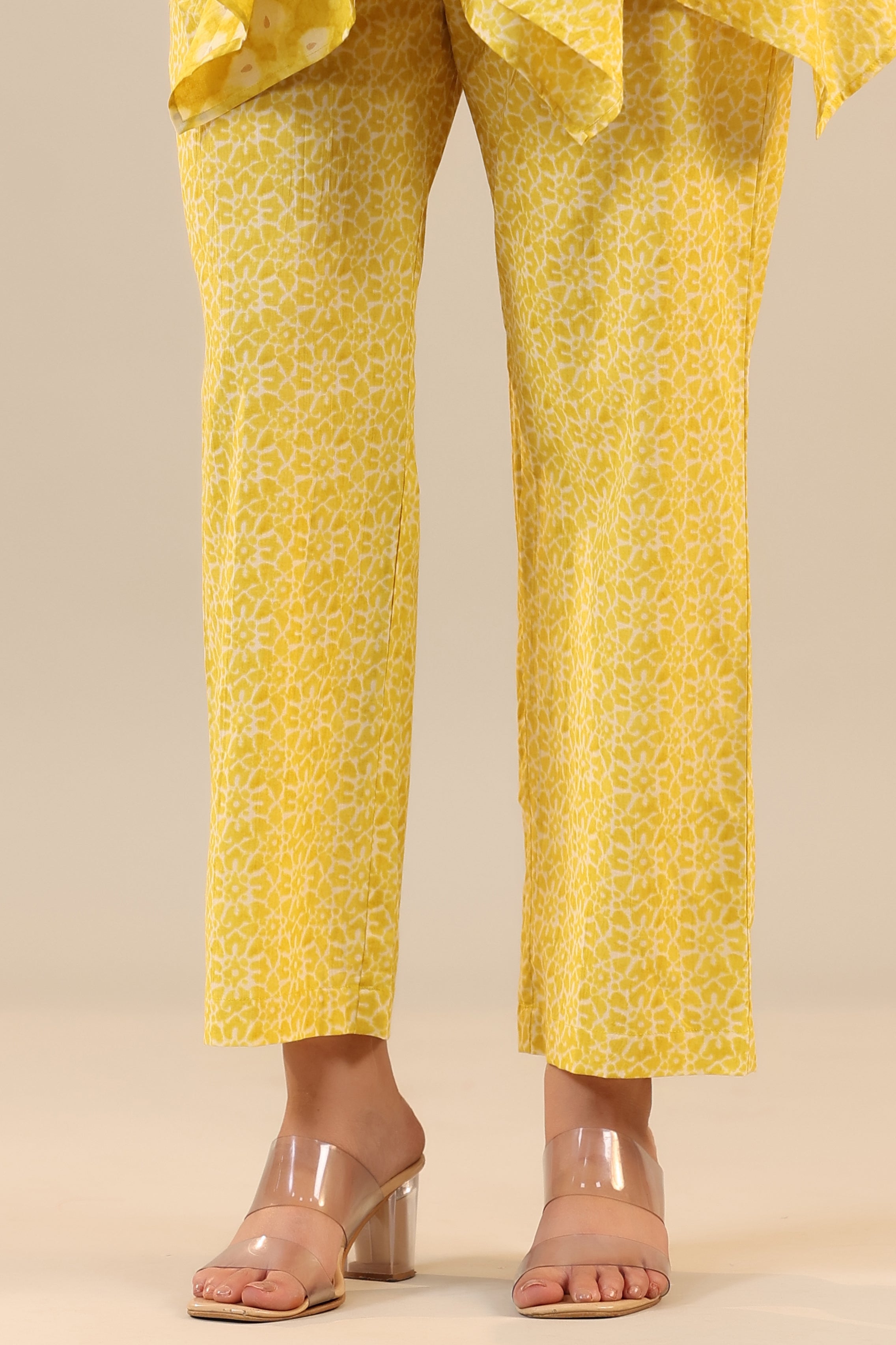 Yellow Batik Knot Cotton Co-ord Set