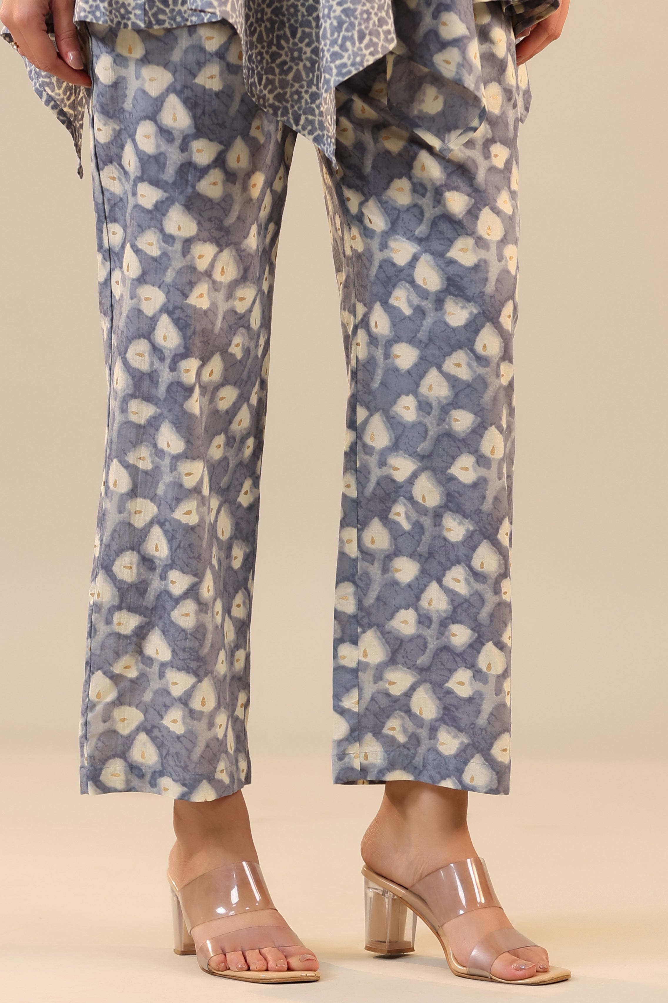 Light Blue Batik Knot Cotton Co-ord Set