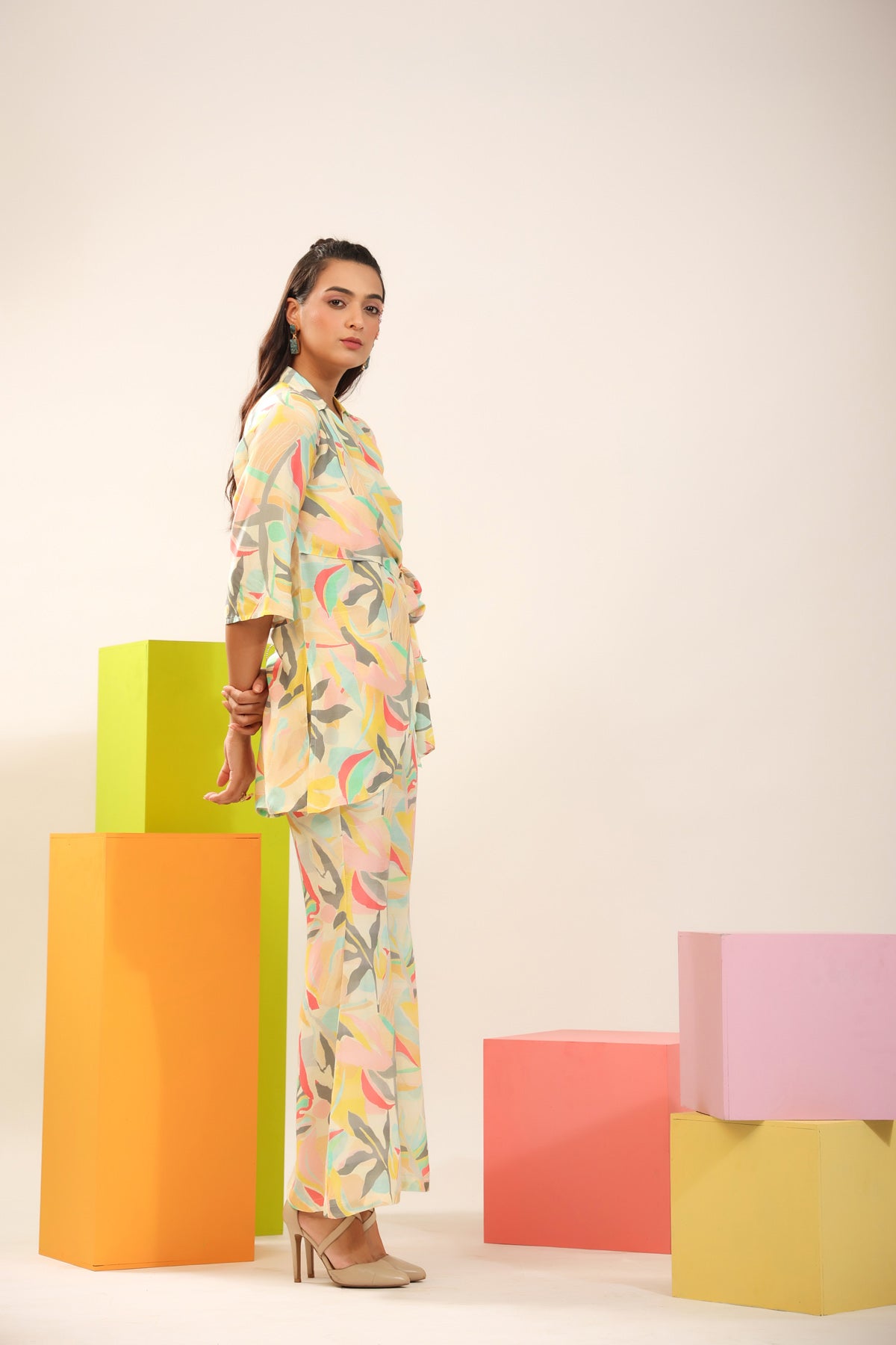 Abstract Canopy Muslin Silk Co-ord Set