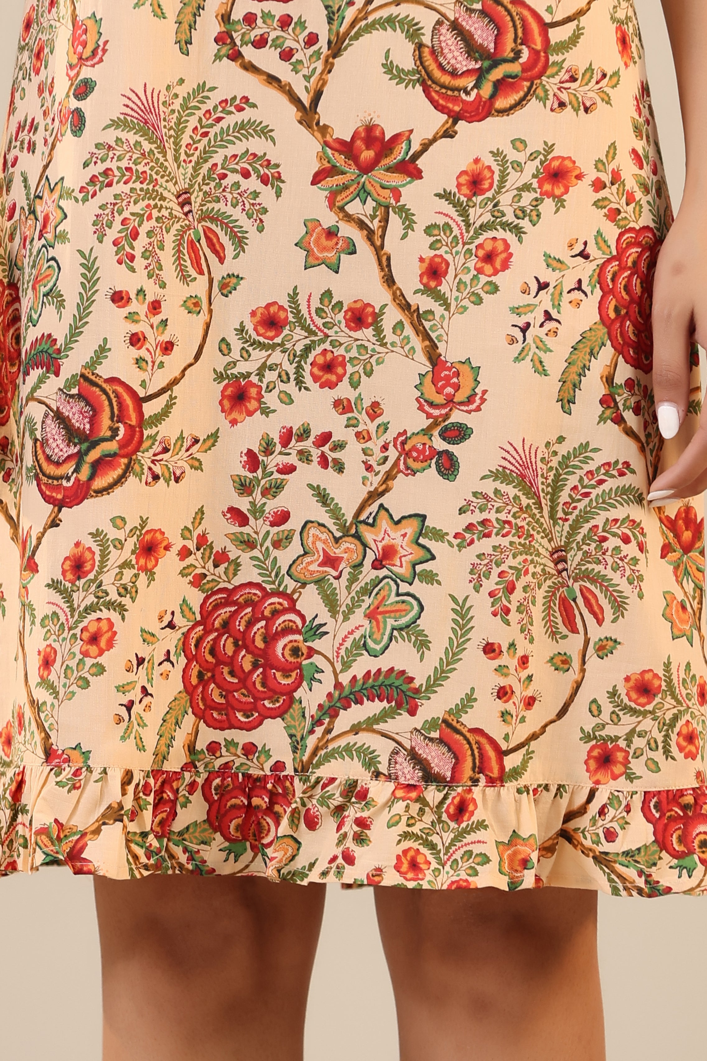 Dahlia Jaal on Beige Cotton T shirt Dress